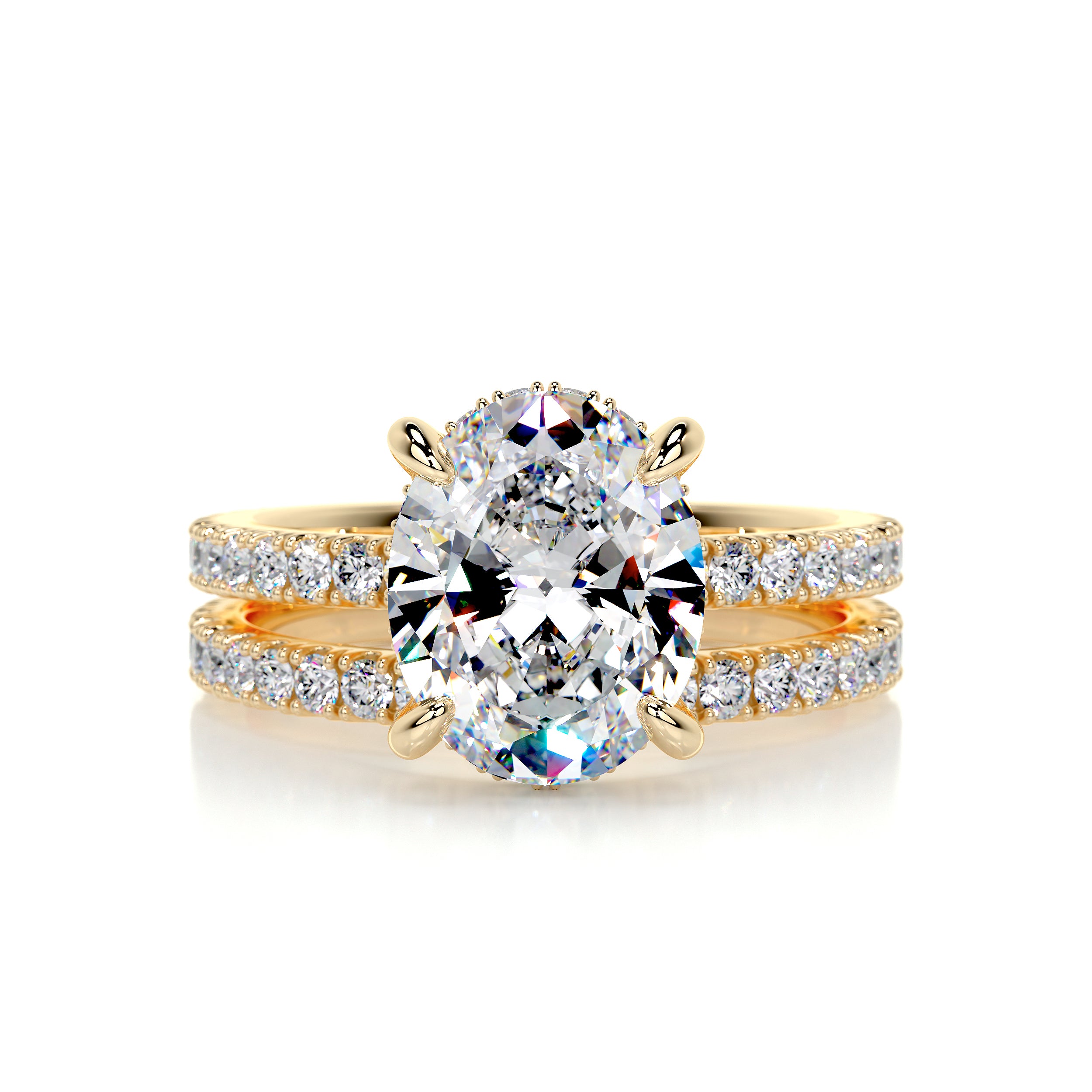 Lucy Moissanite & Diamonds Bridal Set -18K Yellow Gold