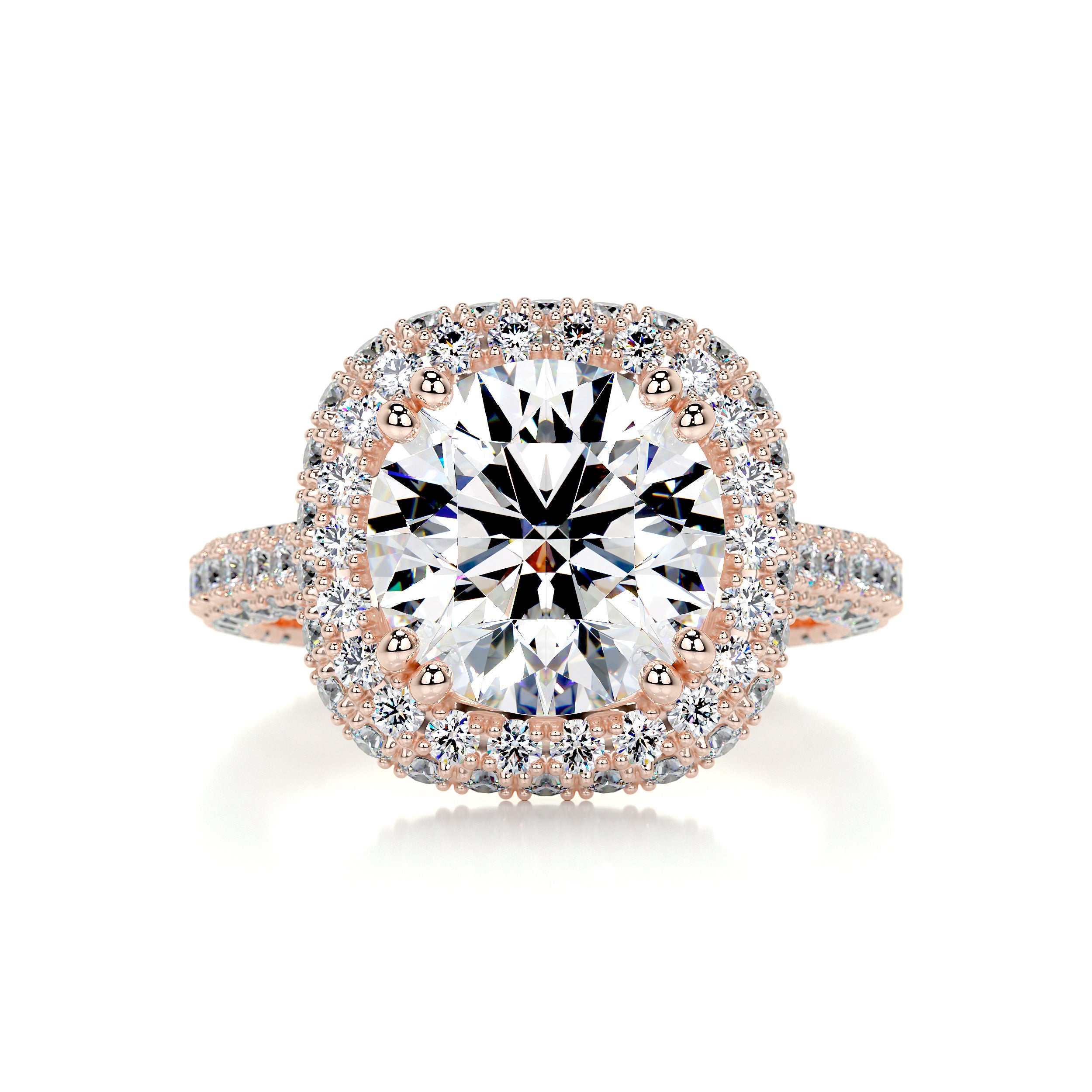 Ava Moissanite & Diamond Ring -14K Rose Gold
