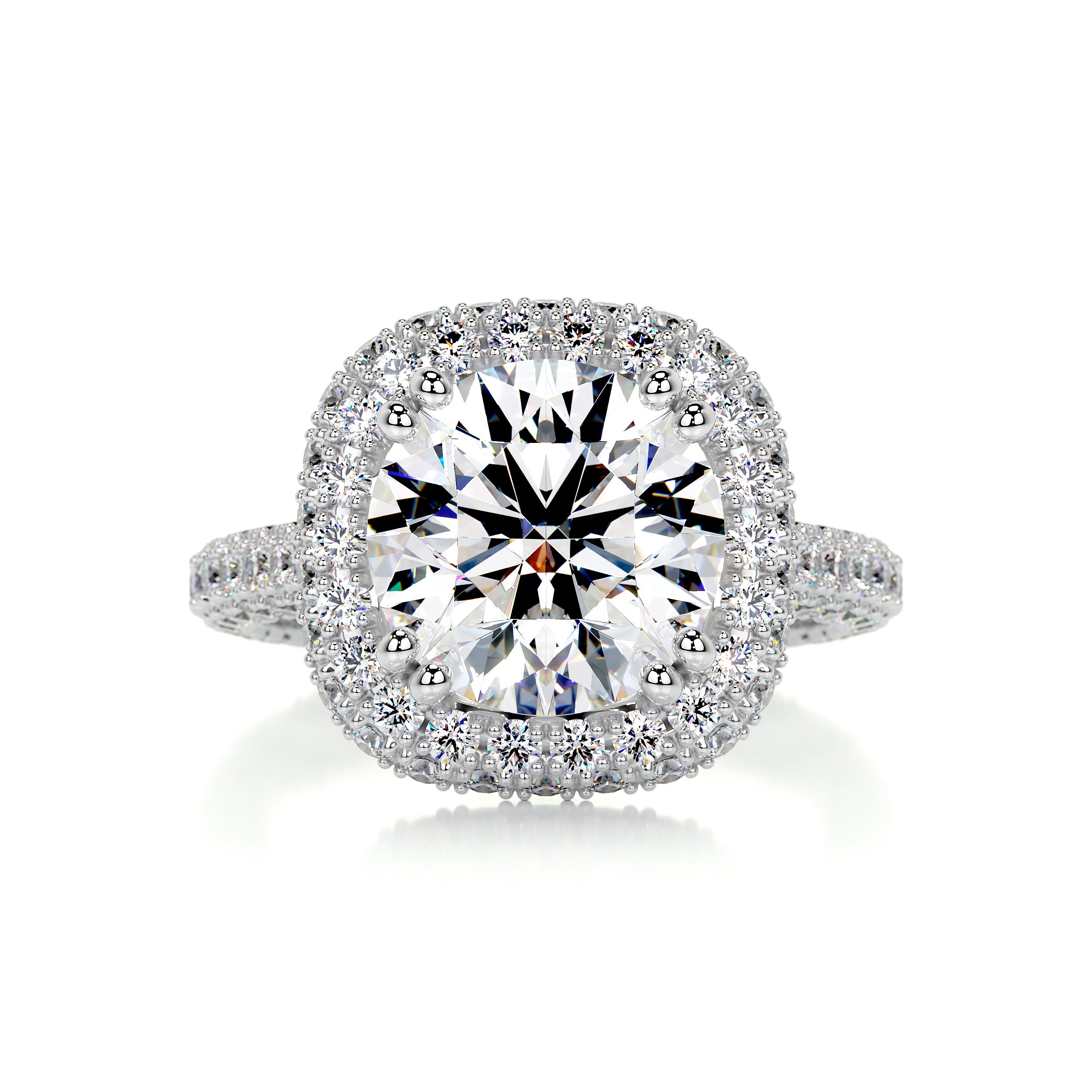 Ava Moissanite & Diamonds Ring -14K White Gold