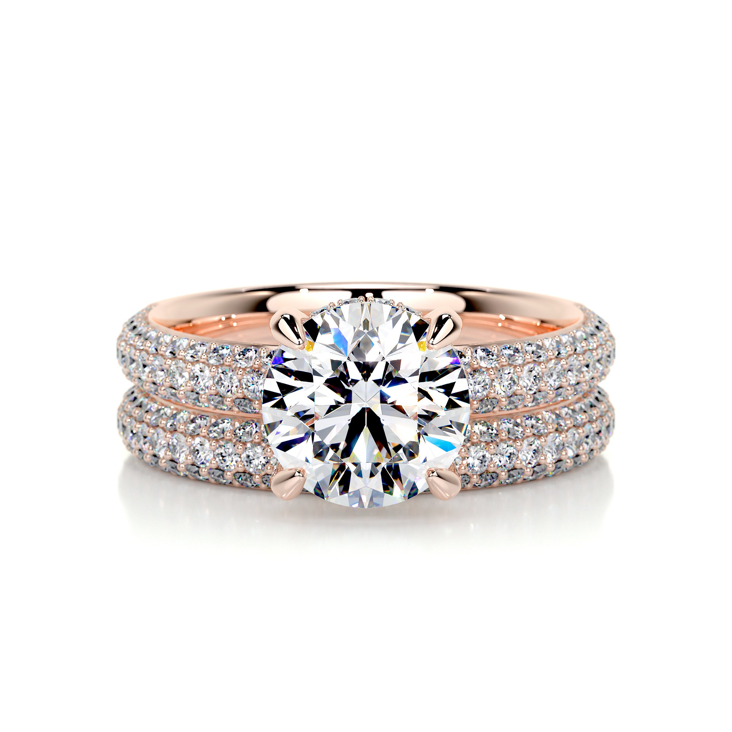 Helena Moissanite & Diamonds Bridal Set -14K Rose Gold