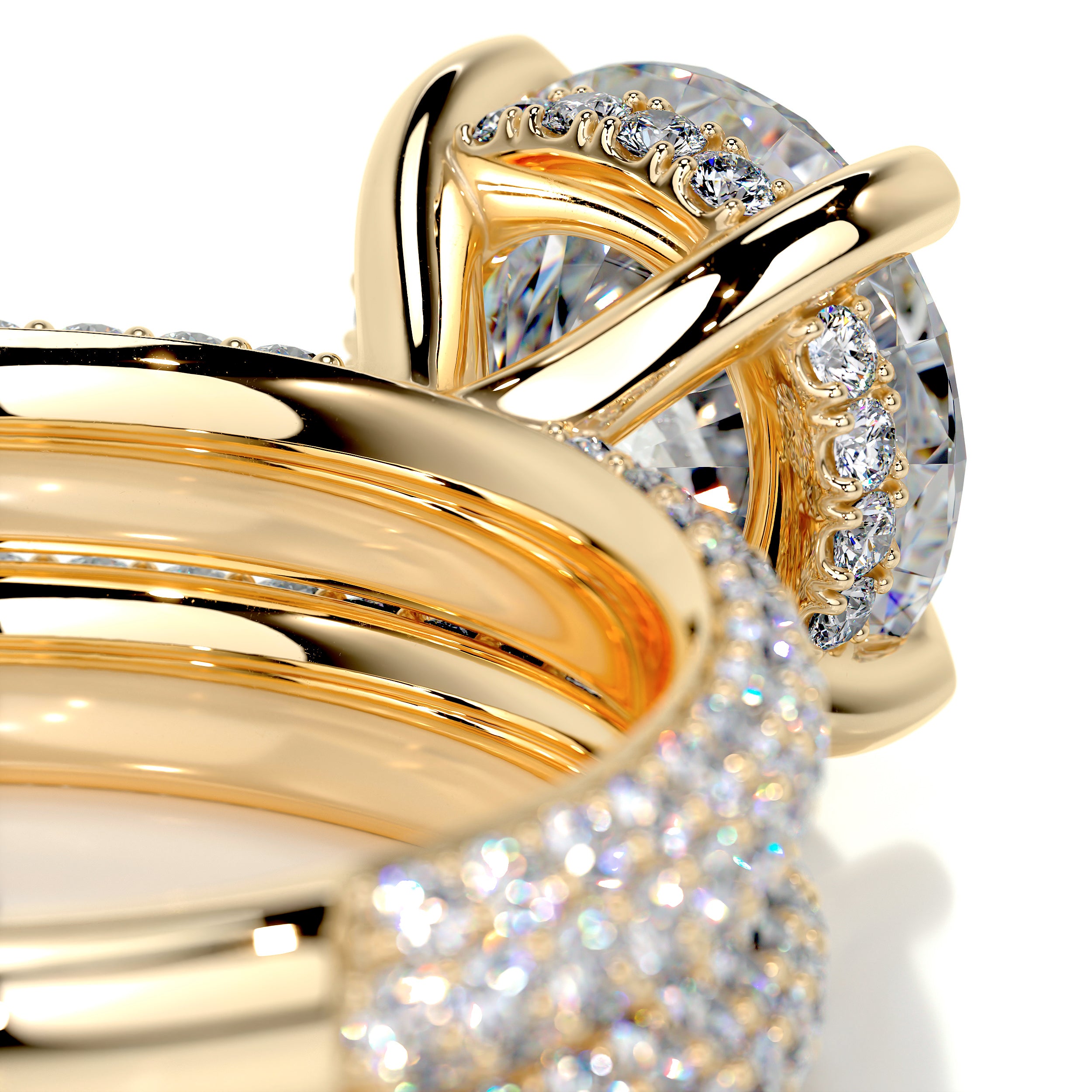 Helena Moissanite & Diamonds Bridal Set -18K Yellow Gold