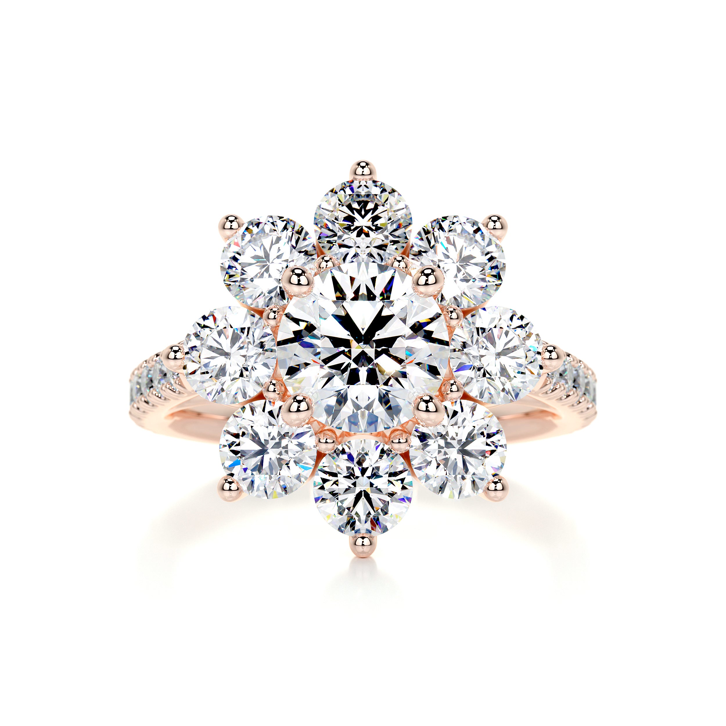 La Fleur Moissanite & Diamonds Ring -14K Rose Gold