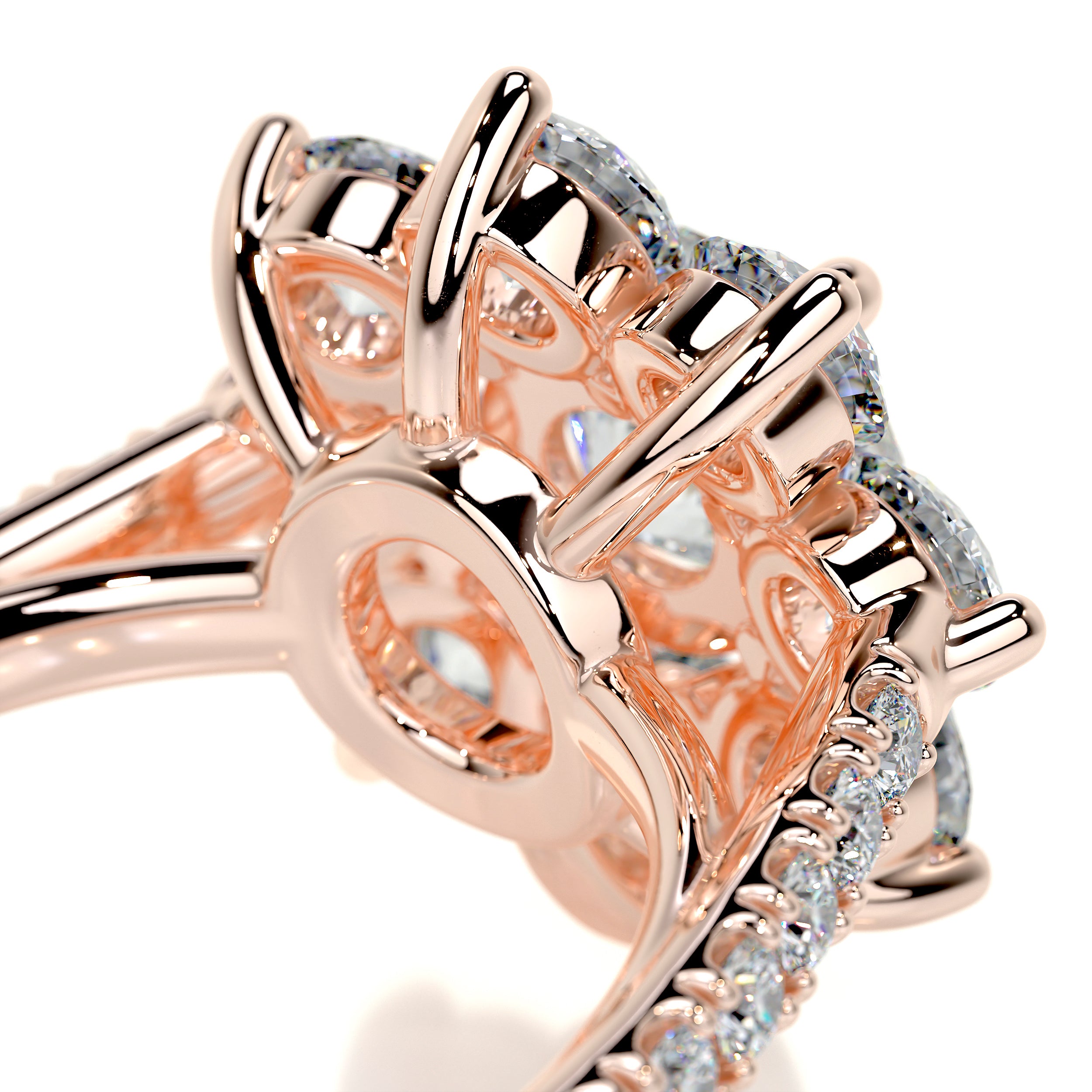 La Fleur Moissanite & Diamonds Ring -14K Rose Gold