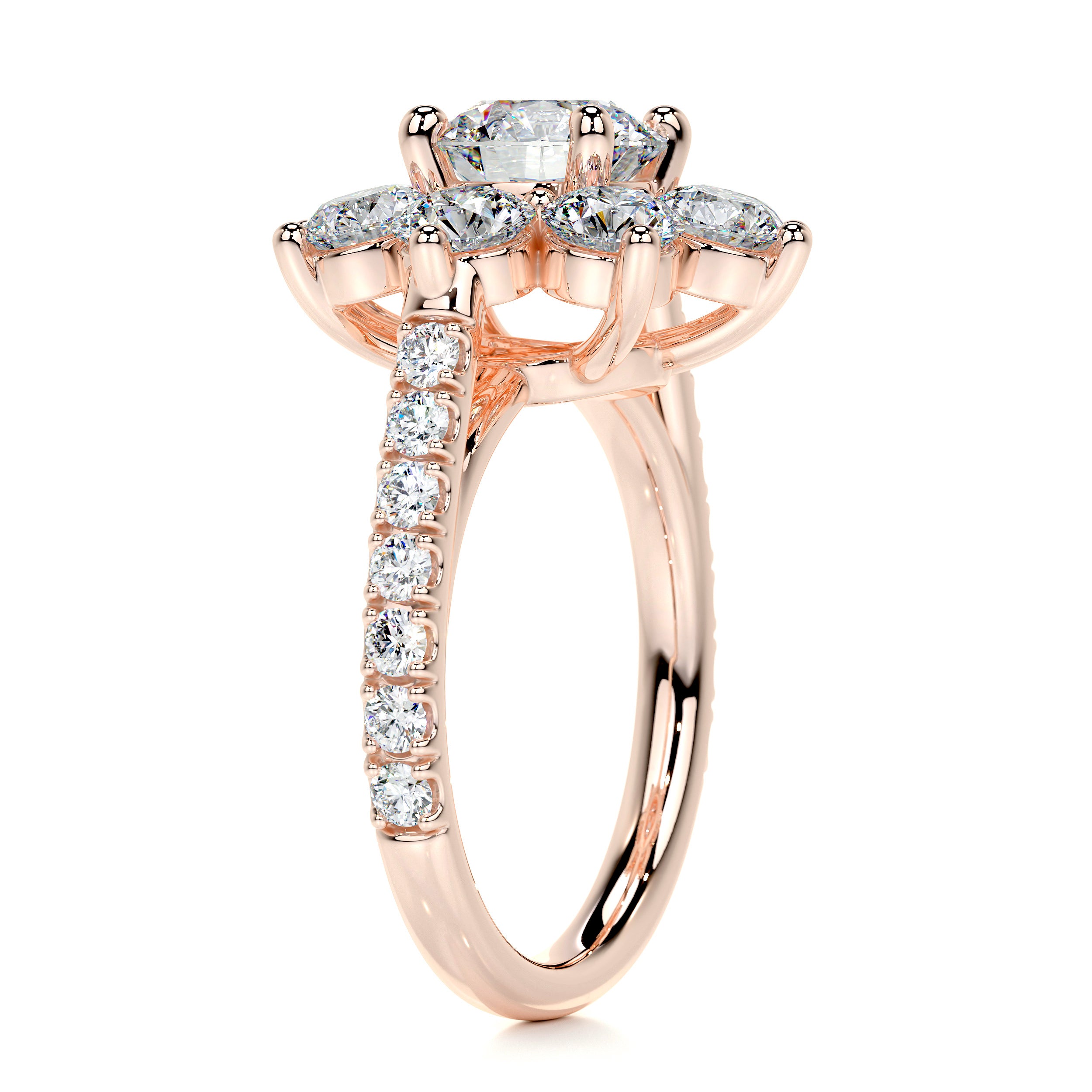 La Fleur Moissanite & Diamond Ring -14K Rose Gold