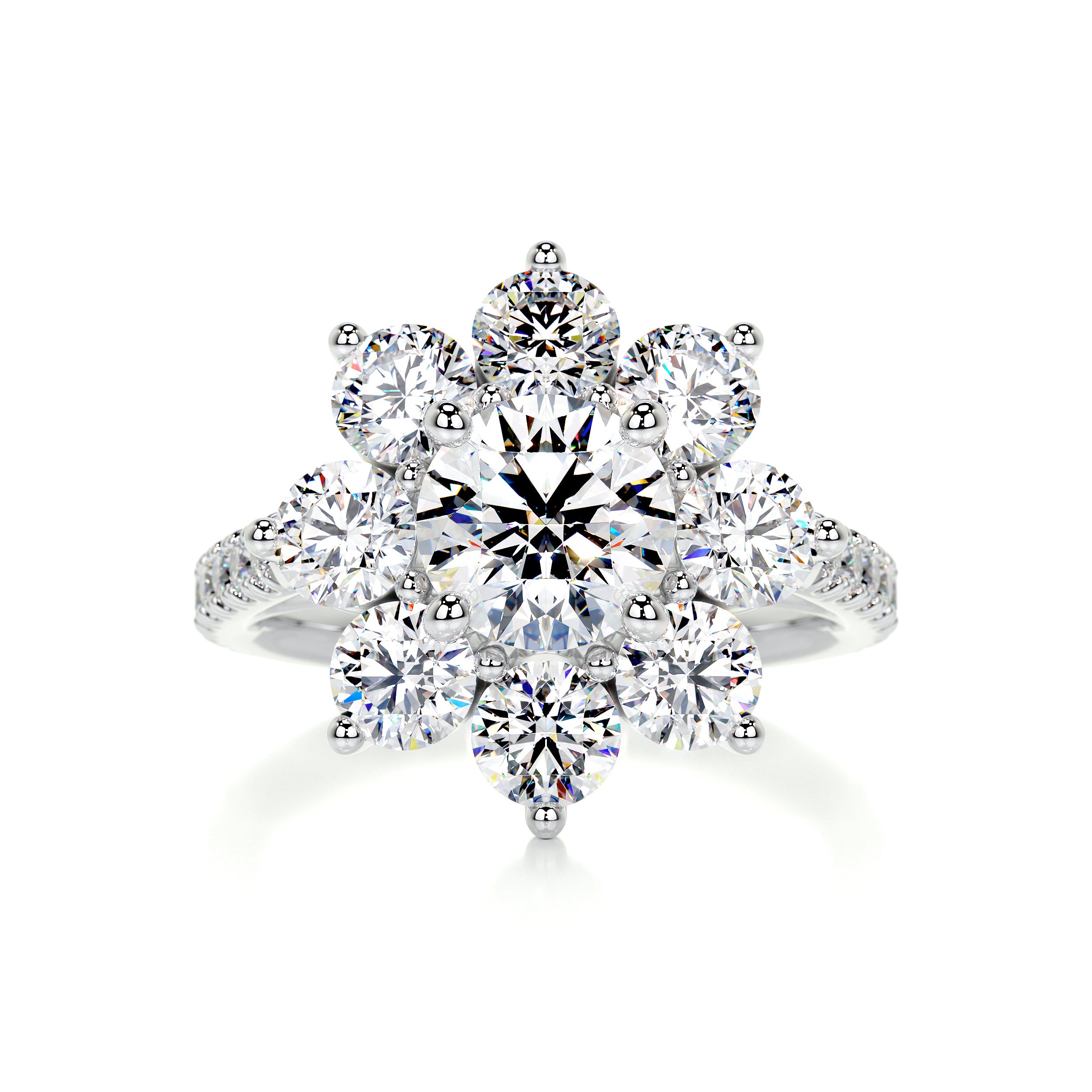 La Fleur Moissanite & Diamonds Ring -Platinum