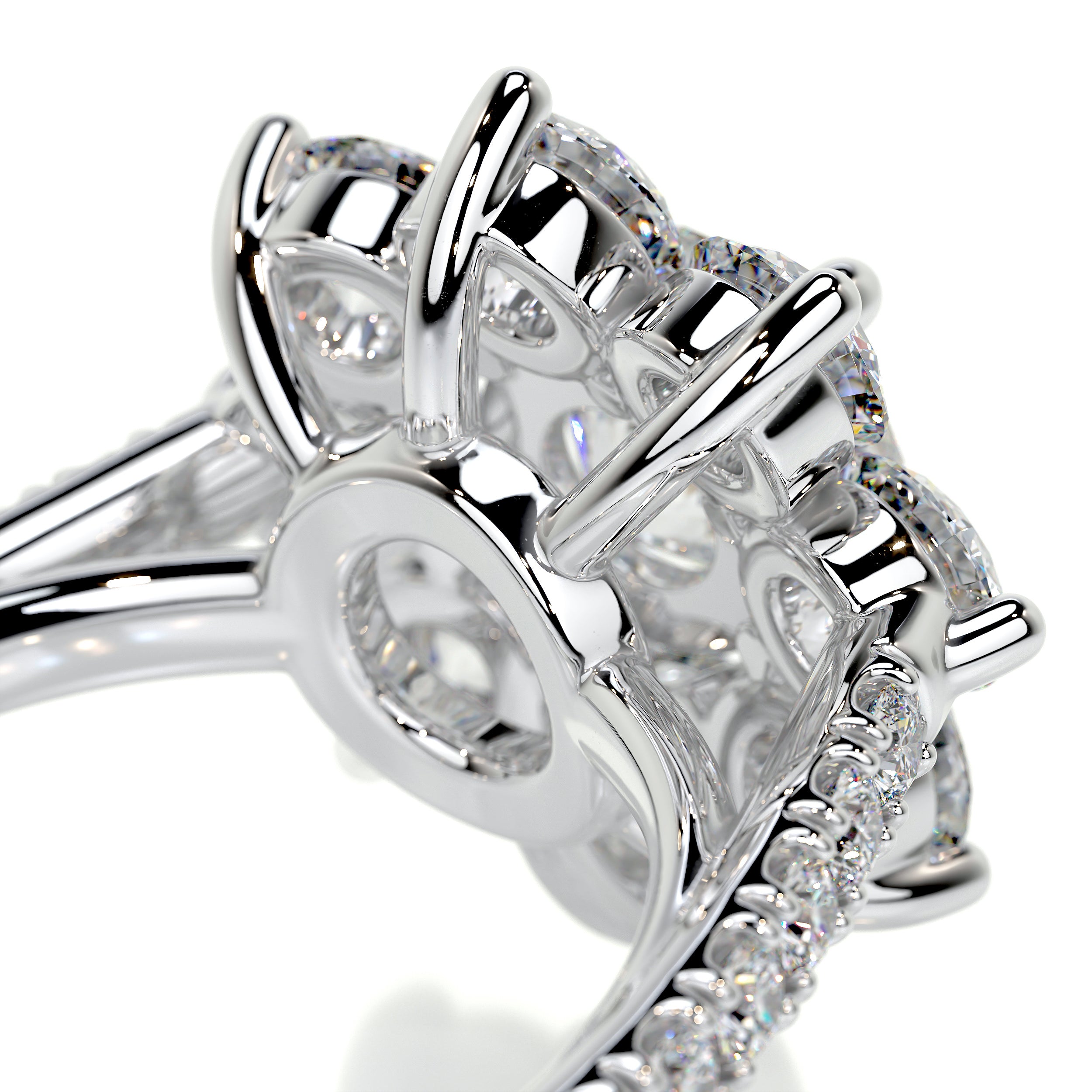 La Fleur Moissanite & Diamond Ring -Platinum