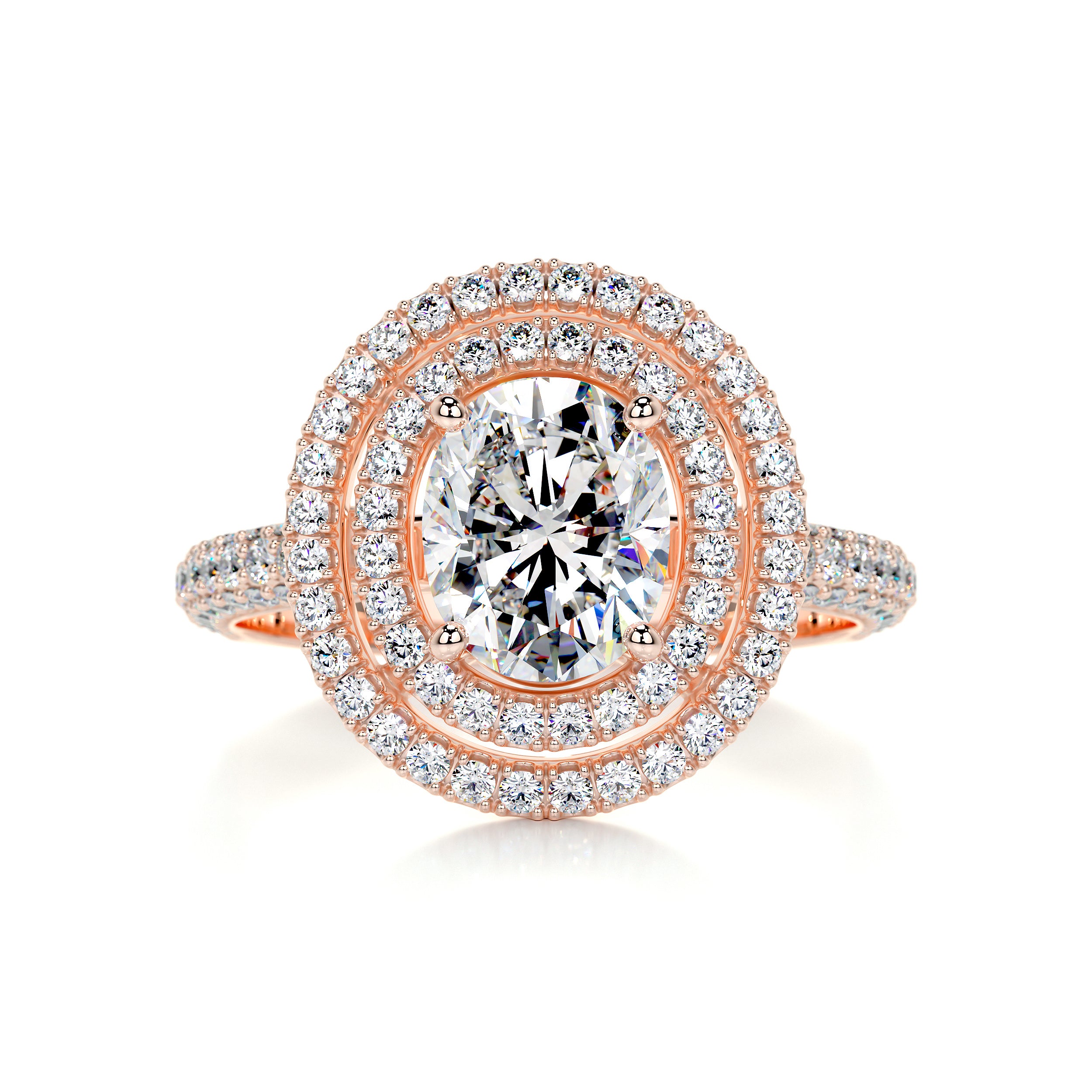 Nora Moissanite & Diamond Ring -14K Rose Gold