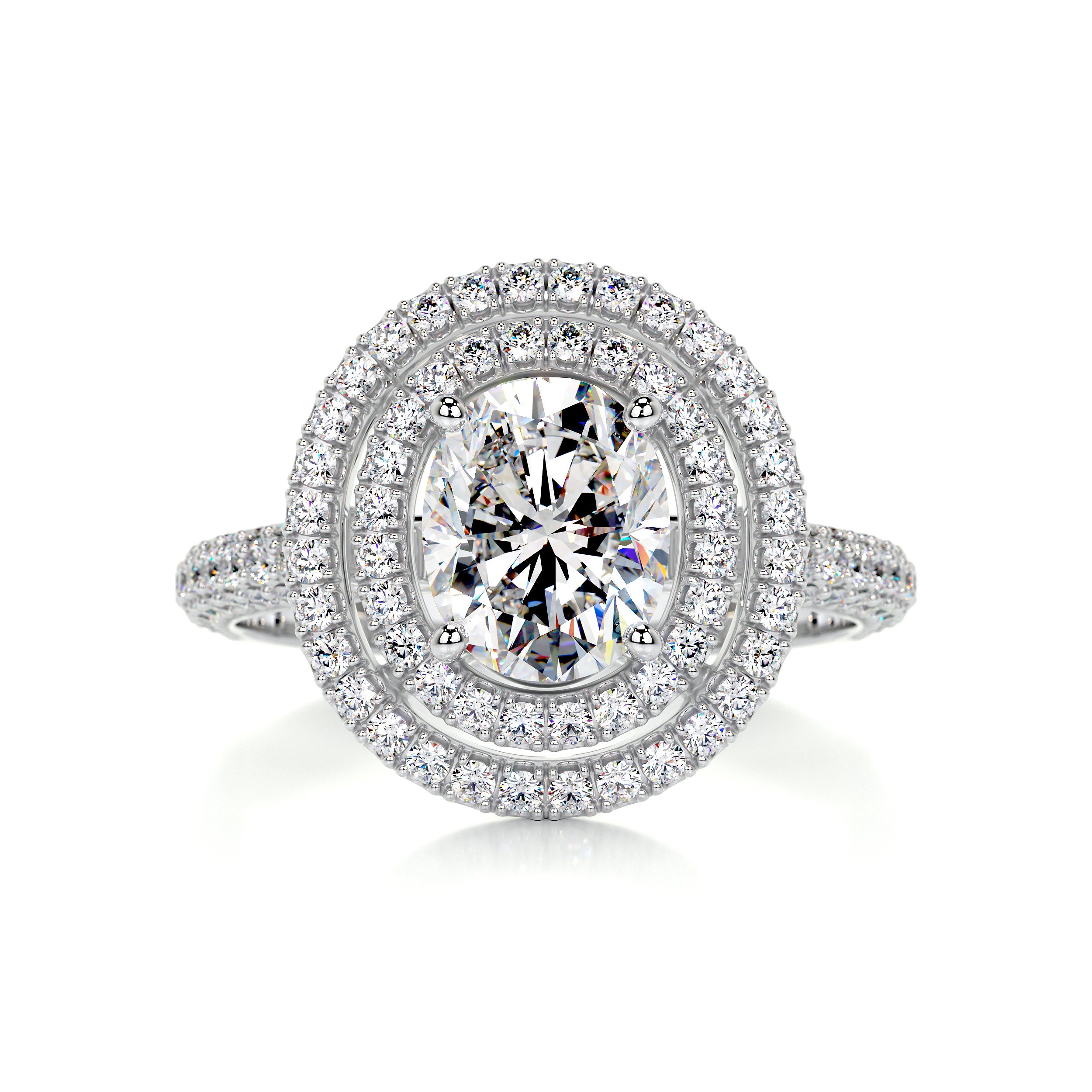 Nora Moissanite & Diamond Ring -18K White Gold