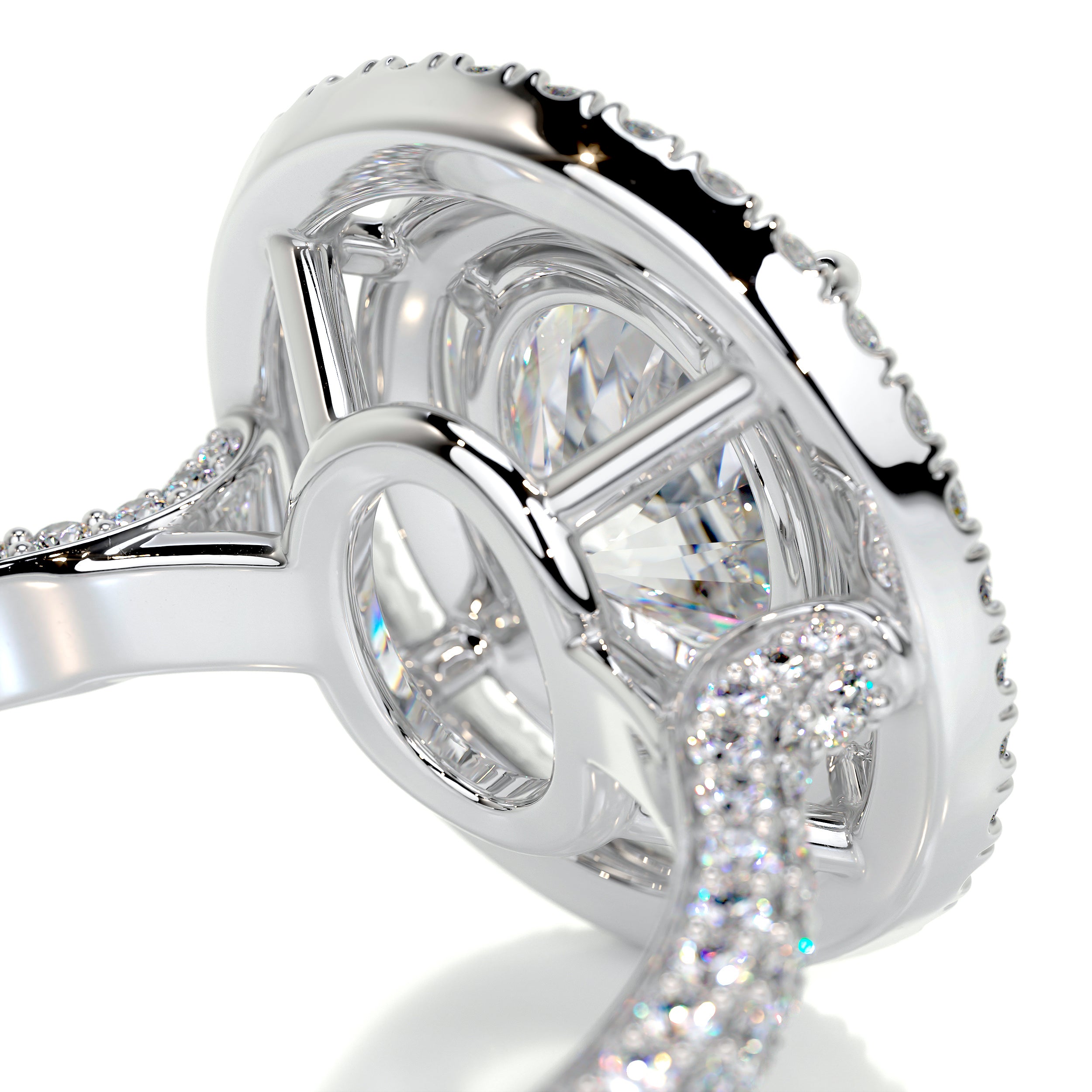 Nora Moissanite & Diamond Ring -14K White Gold