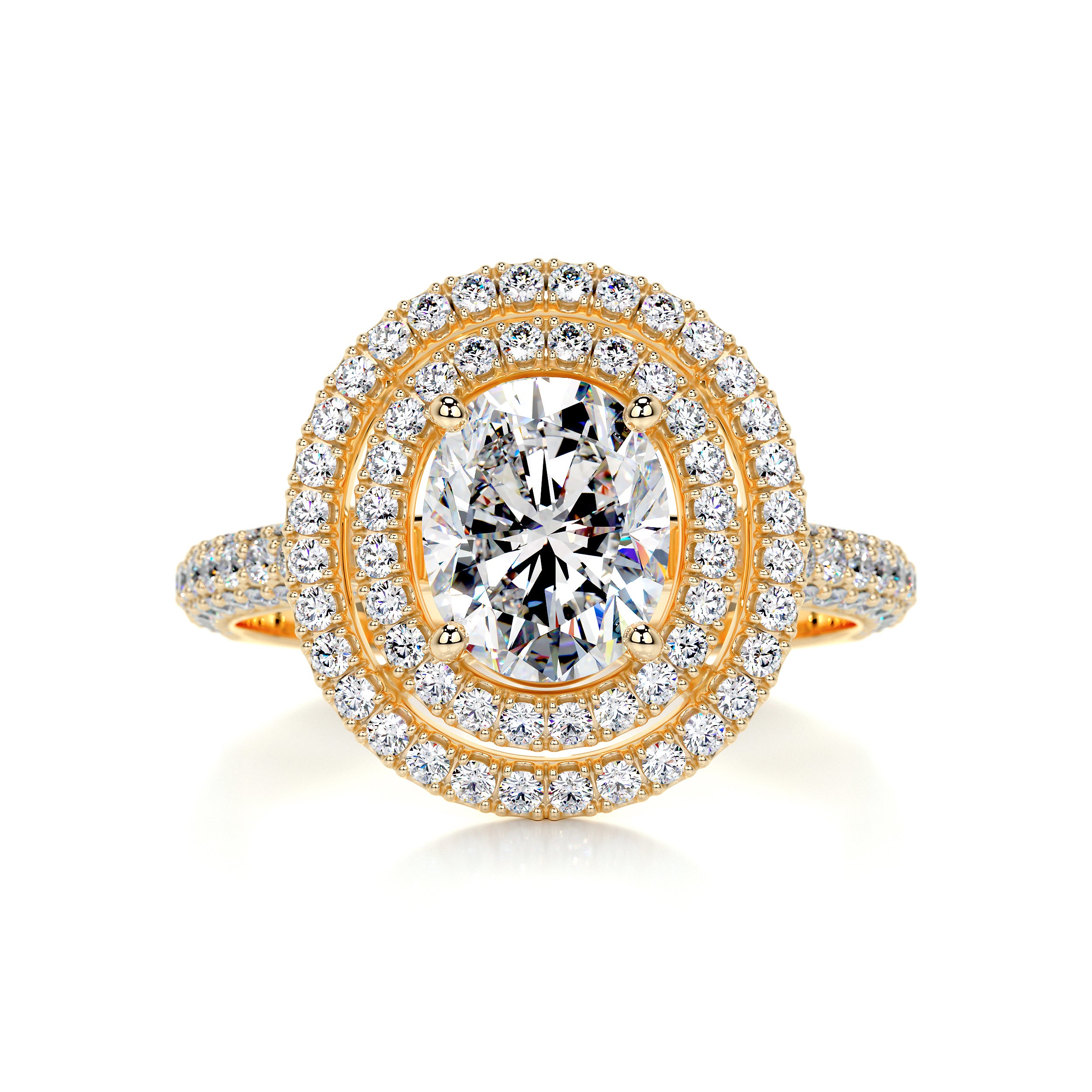 Nora Moissanite & Diamond Ring -18K Yellow Gold