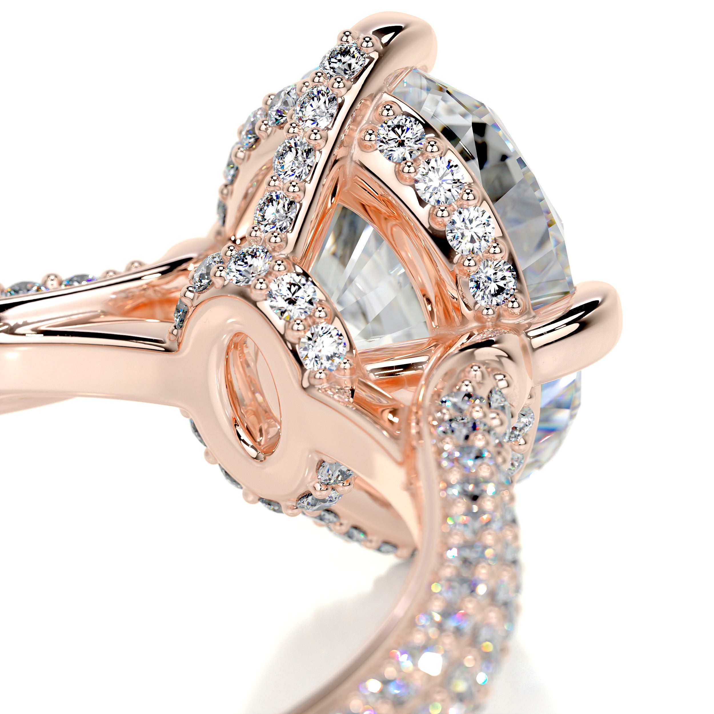 Jocelyn Moissanite & Diamond Ring -14K Rose Gold