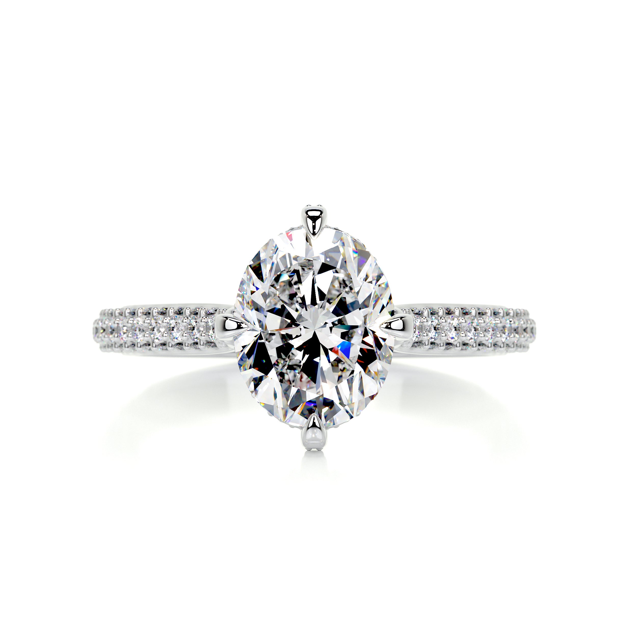 Jocelyn Moissanite & Diamond Ring -14K White Gold