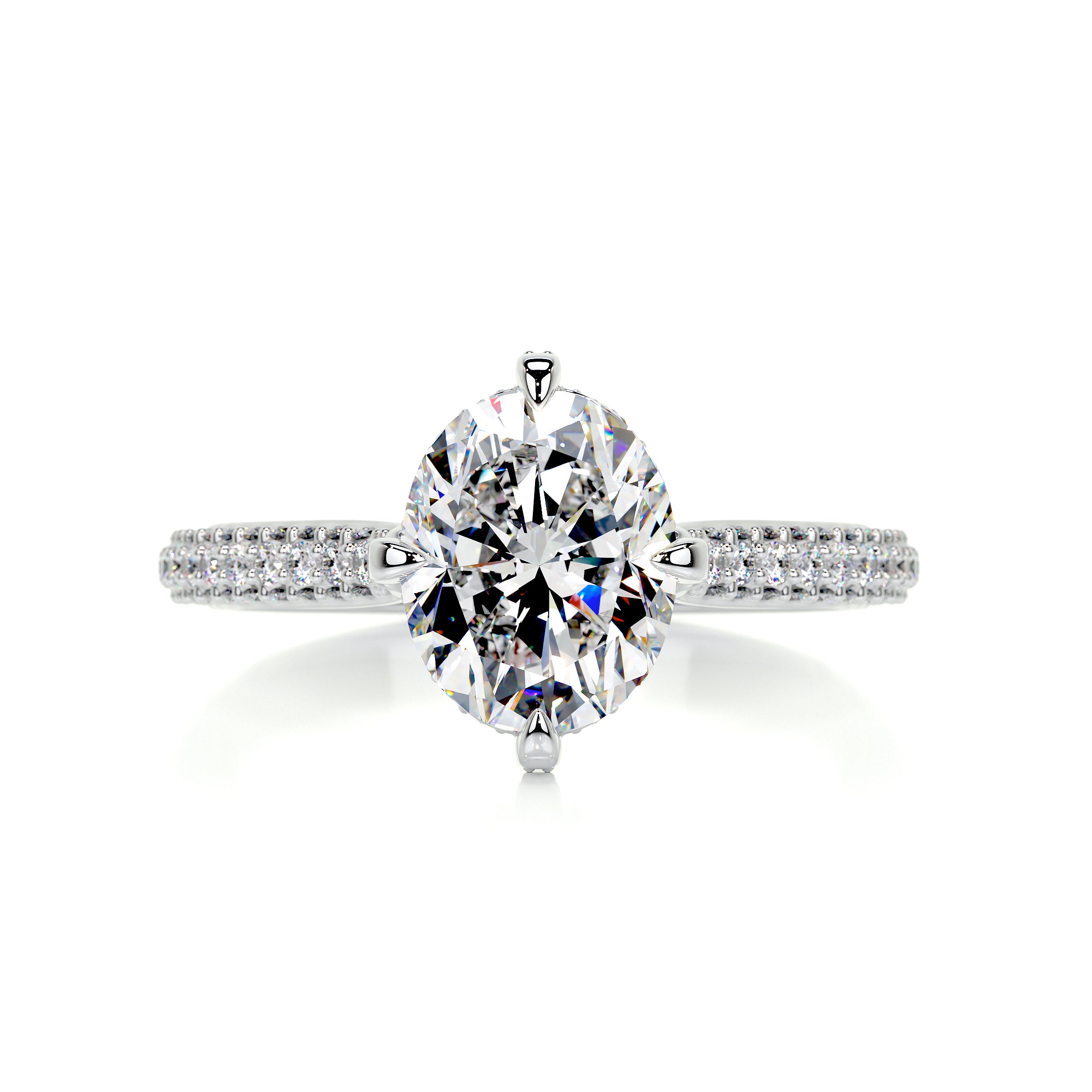 Jocelyn Moissanite & Diamonds Ring -14K White Gold