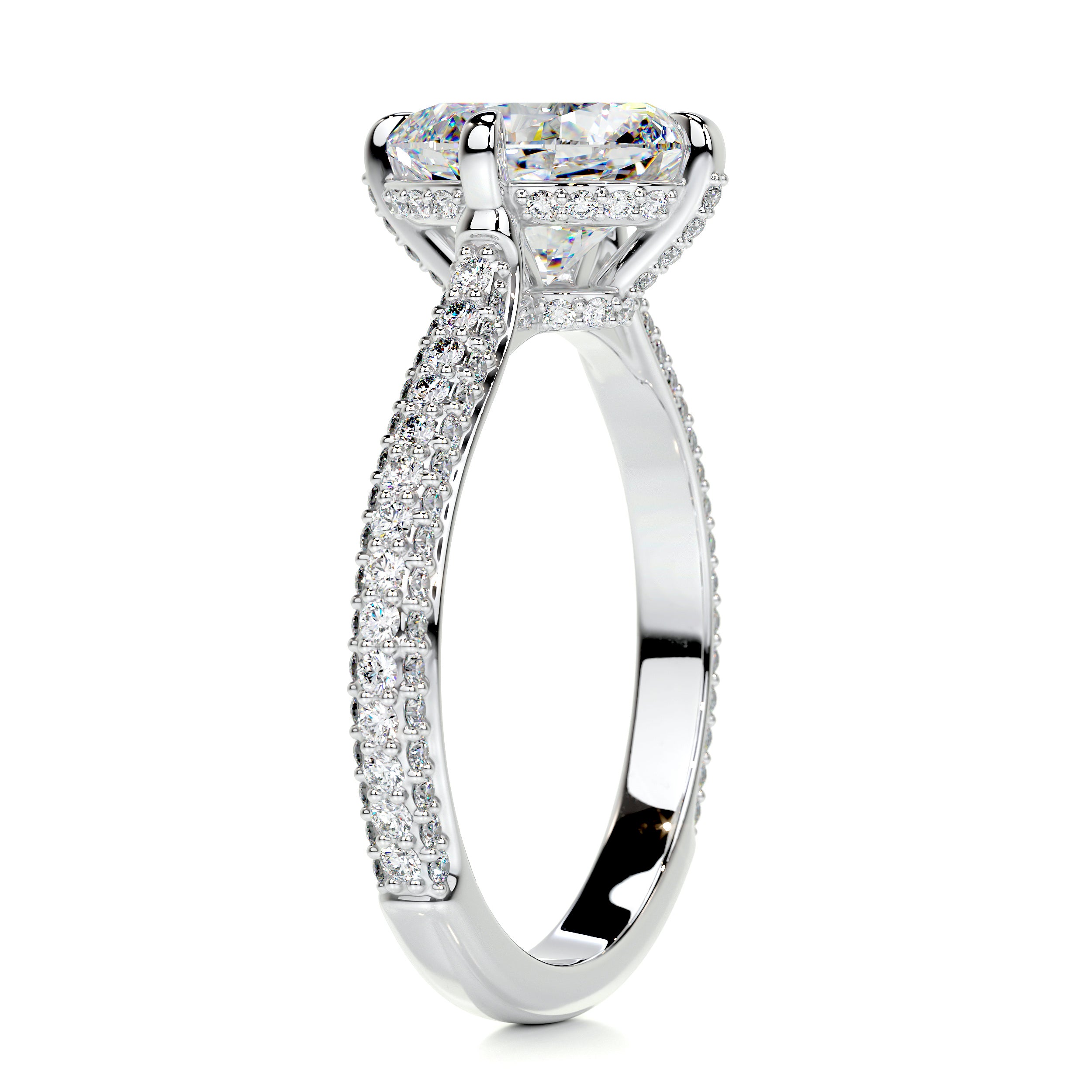 Jocelyn Moissanite & Diamond Ring -14K White Gold