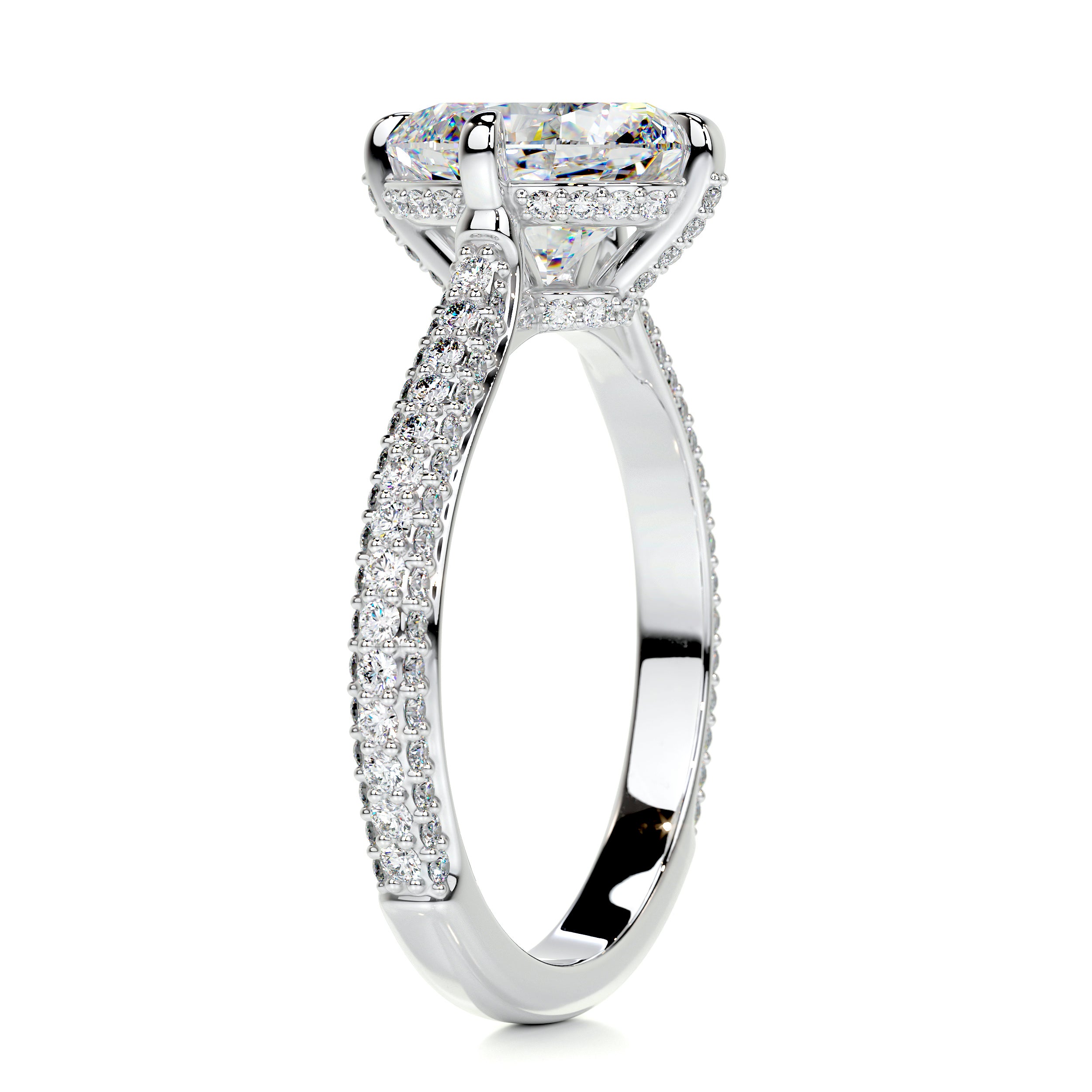 Jocelyn Moissanite & Diamonds Ring -14K White Gold