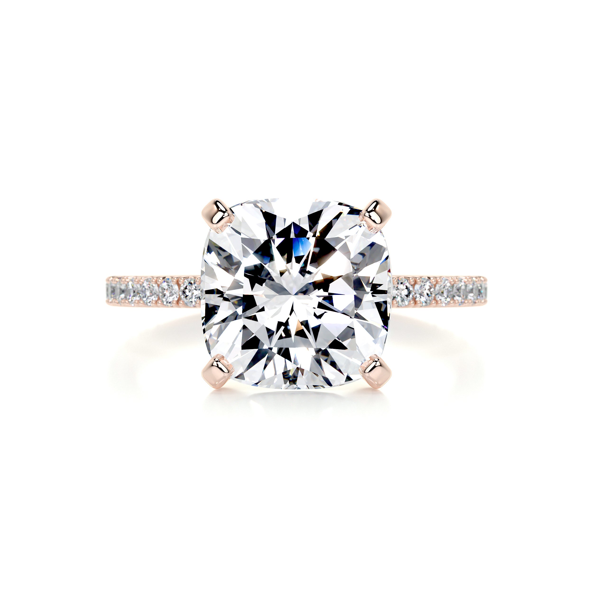 Stephanie Moissanite & Diamonds Ring -14K Rose Gold