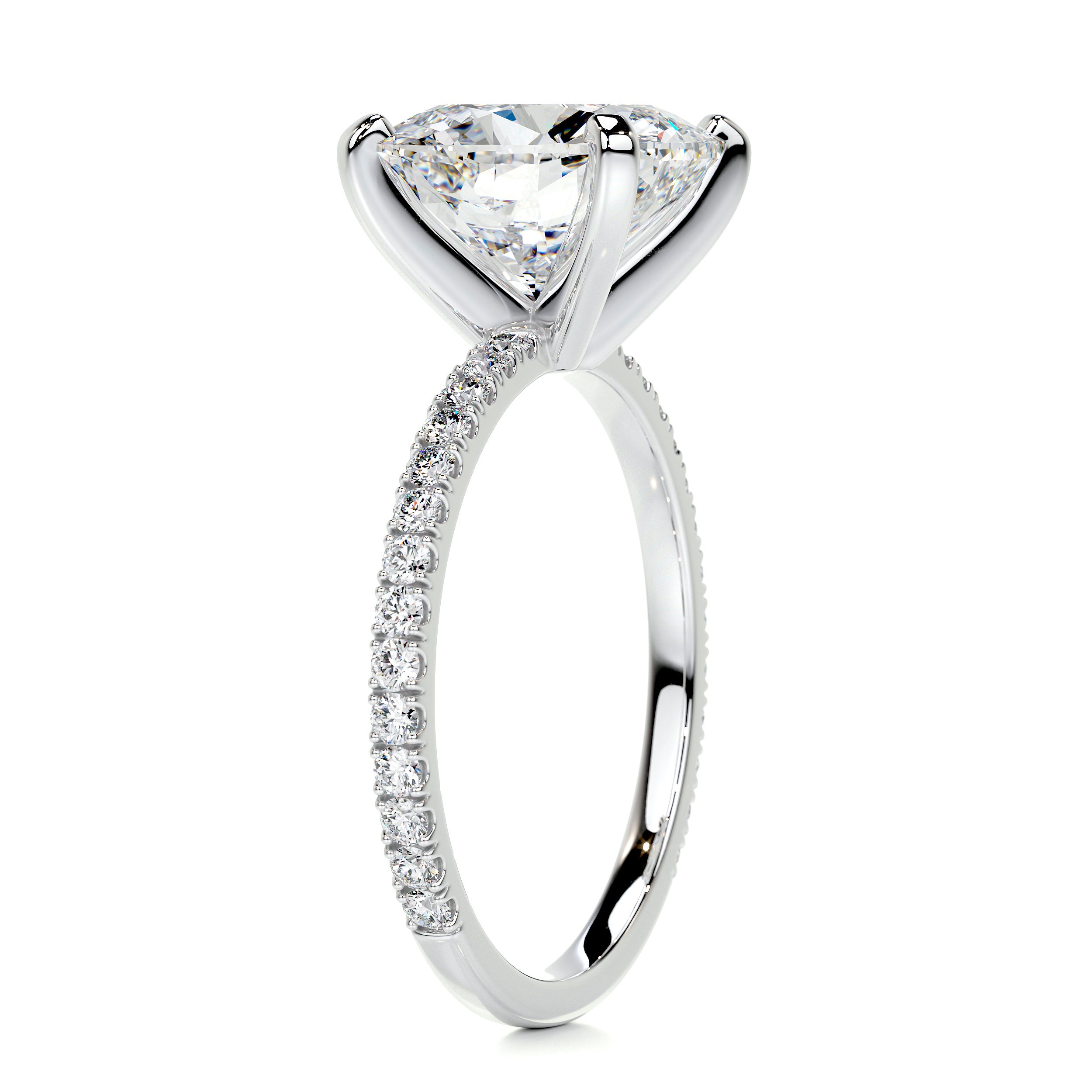 Stephanie Moissanite & Diamonds Ring -14K White Gold