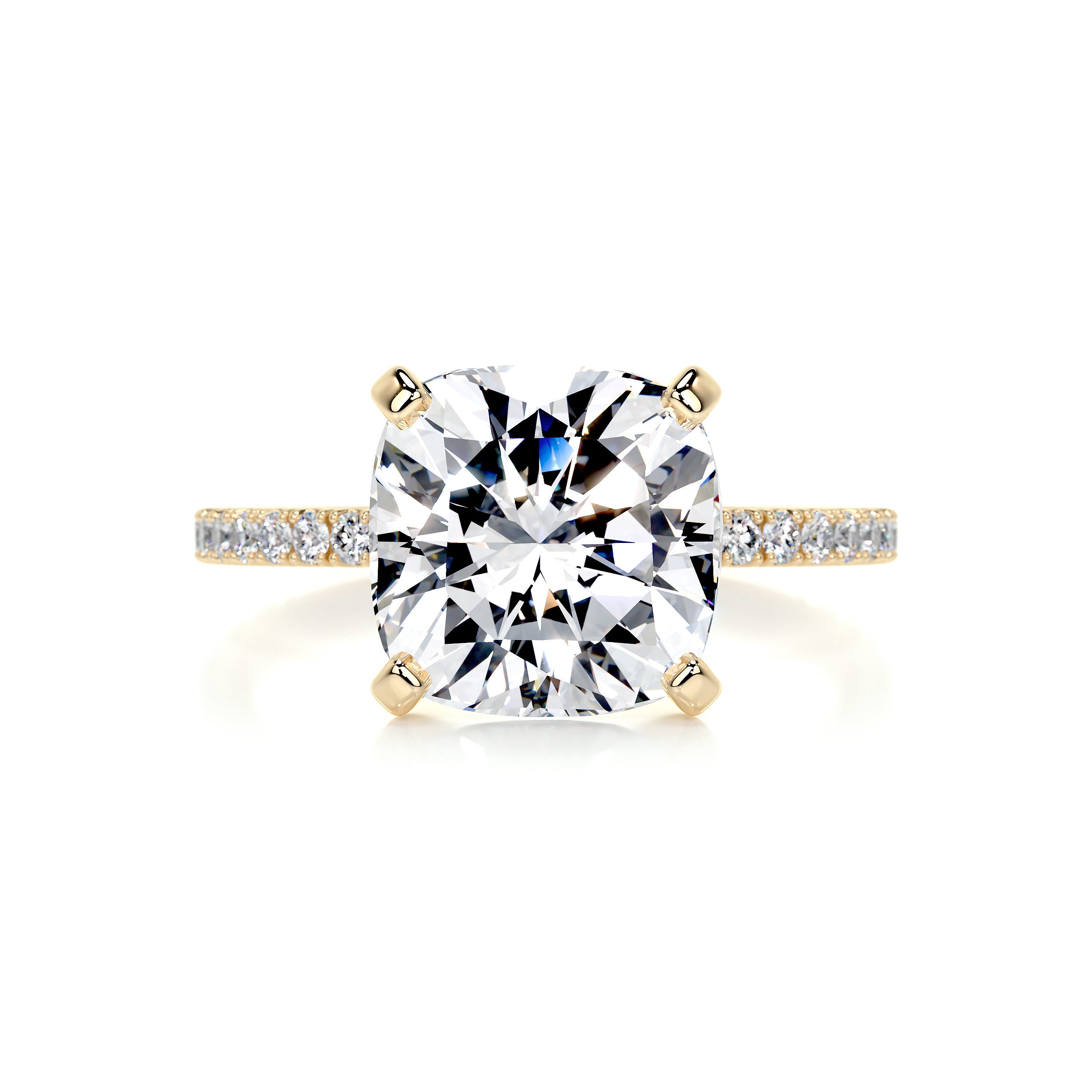 Stephanie Moissanite & Diamond Ring -18K Yellow Gold