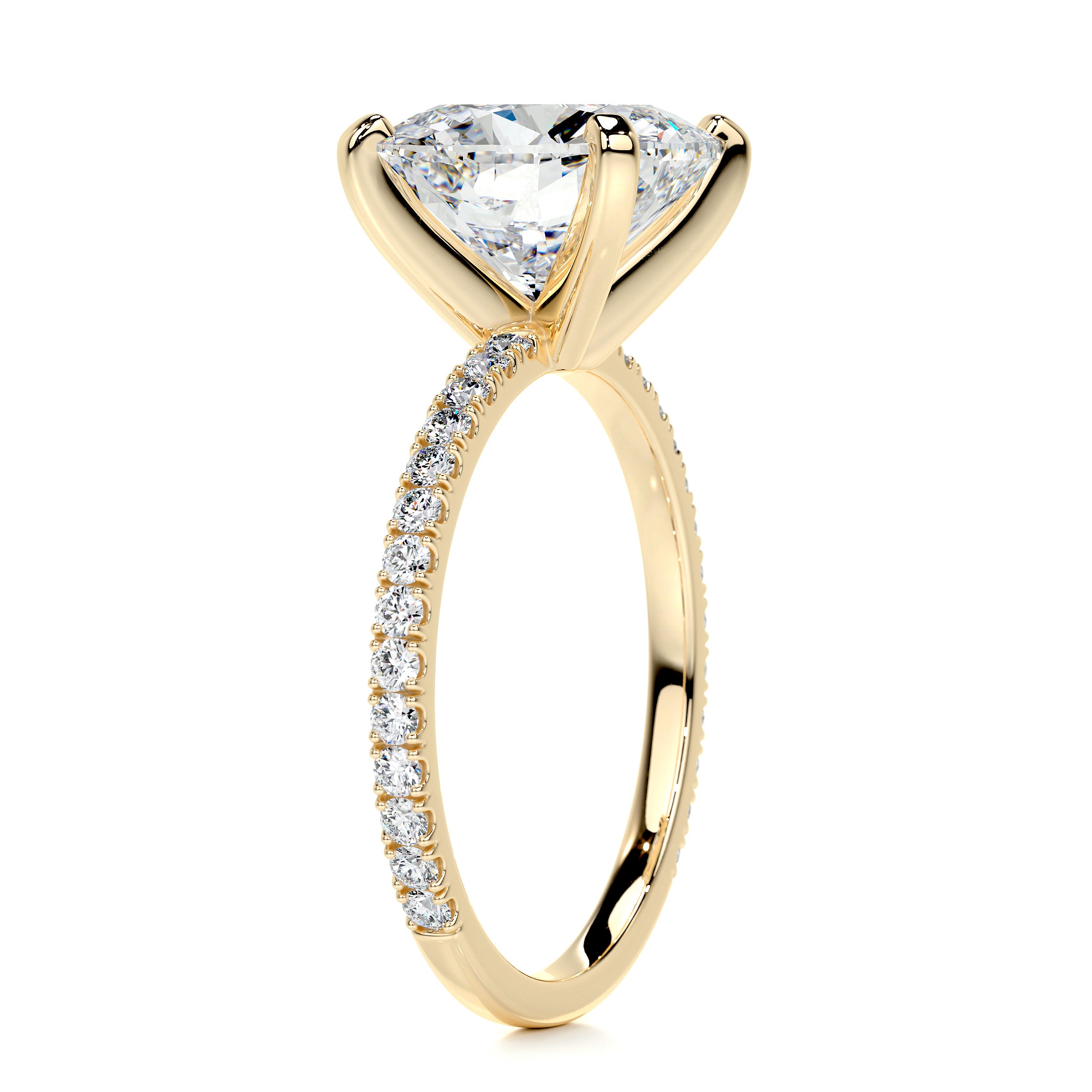 Stephanie Moissanite & Diamond Ring -18K Yellow Gold