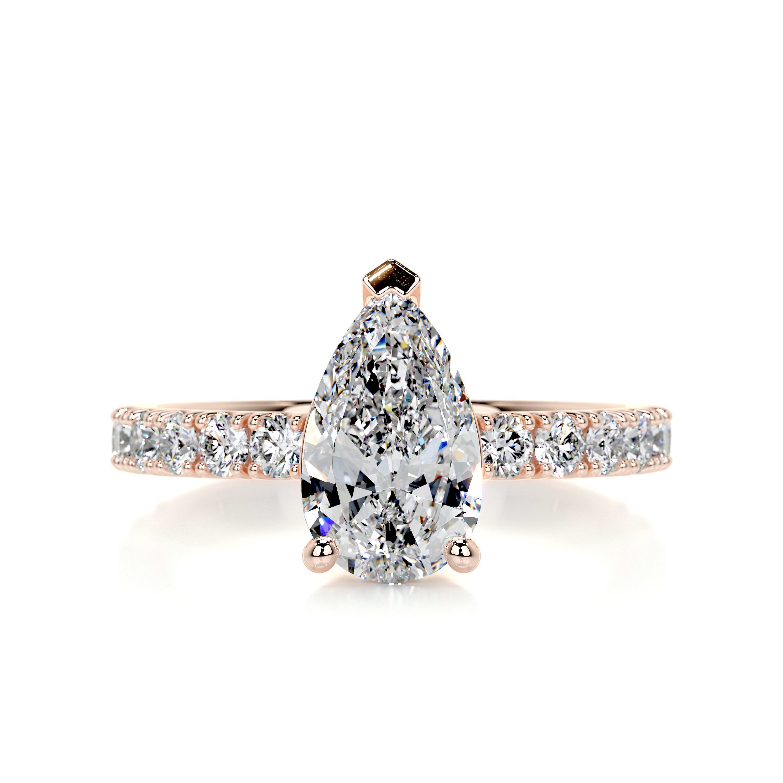 Hailey Moissanite & Diamond Ring -14K Rose Gold