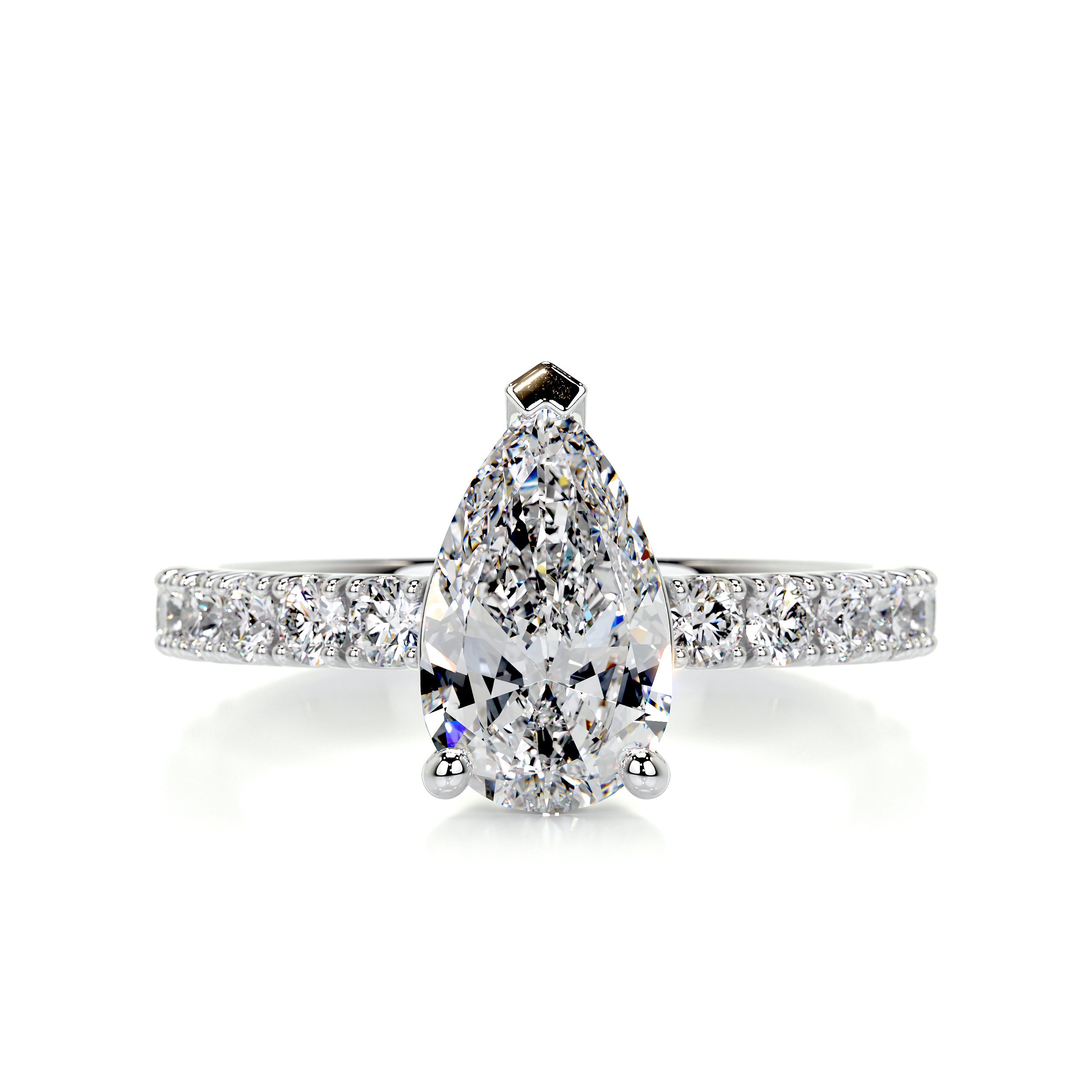Hailey Moissanite & Diamonds Ring -18K White Gold