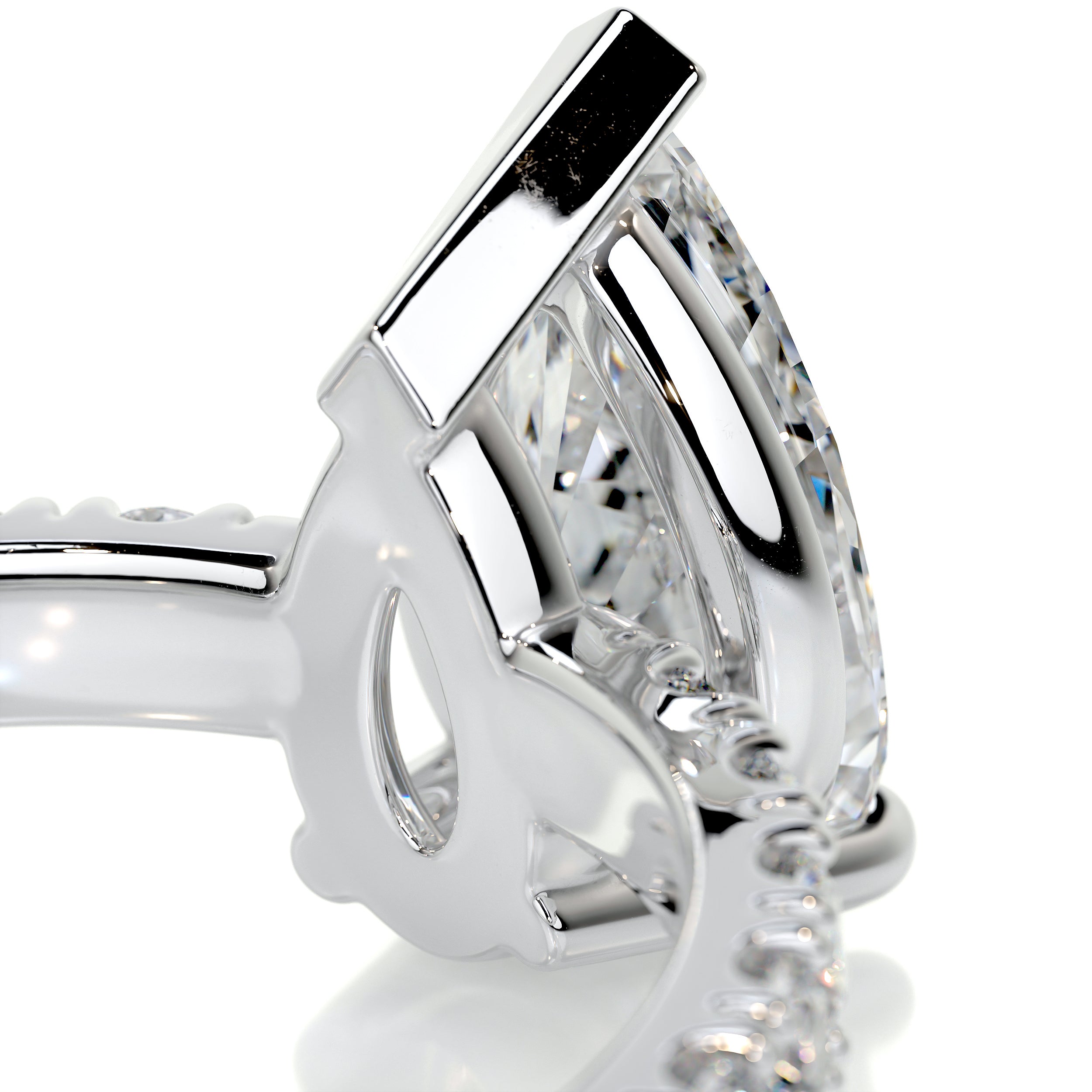 Hailey Moissanite & Diamonds Ring -14K White Gold
