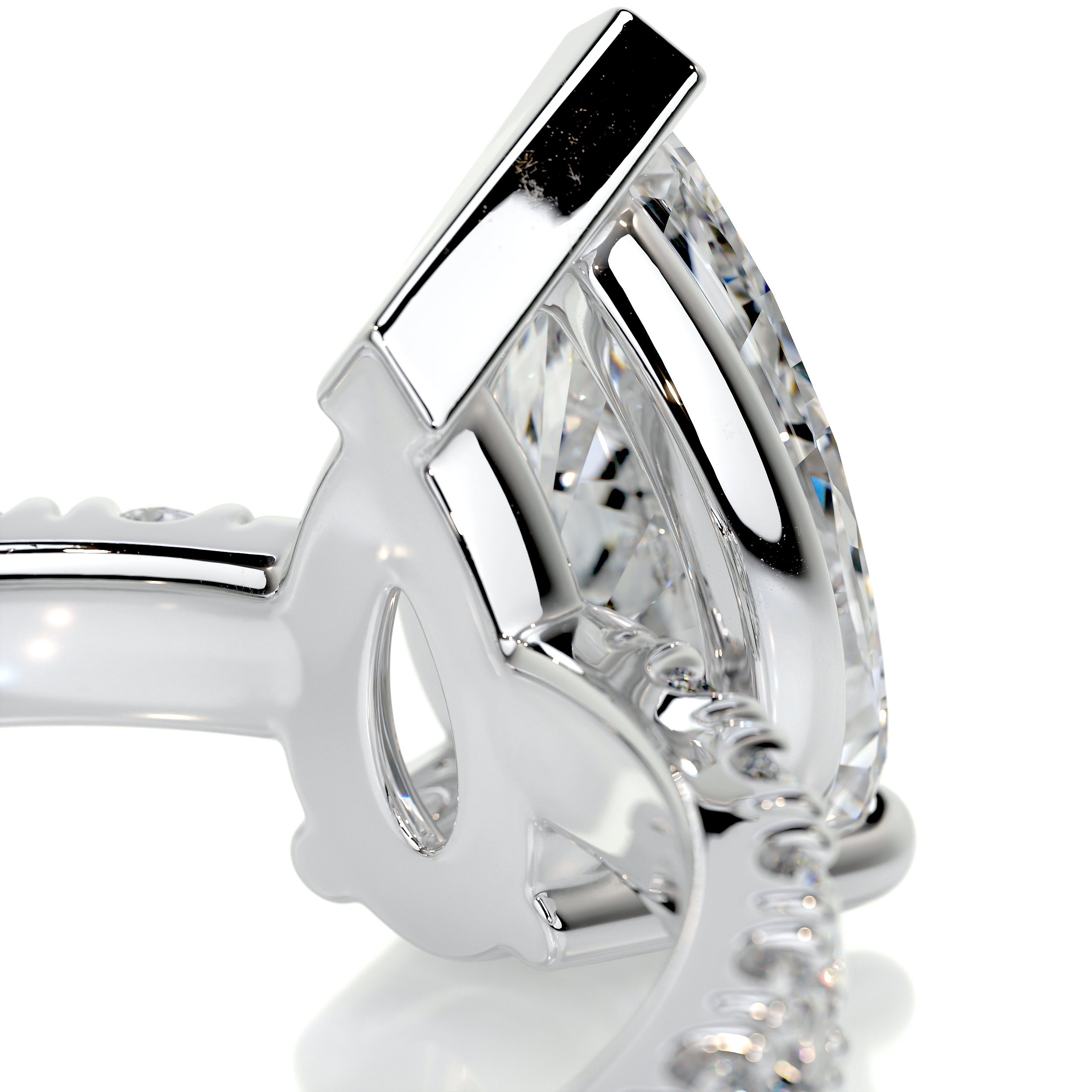 Hailey Moissanite & Diamond Ring -14K White Gold
