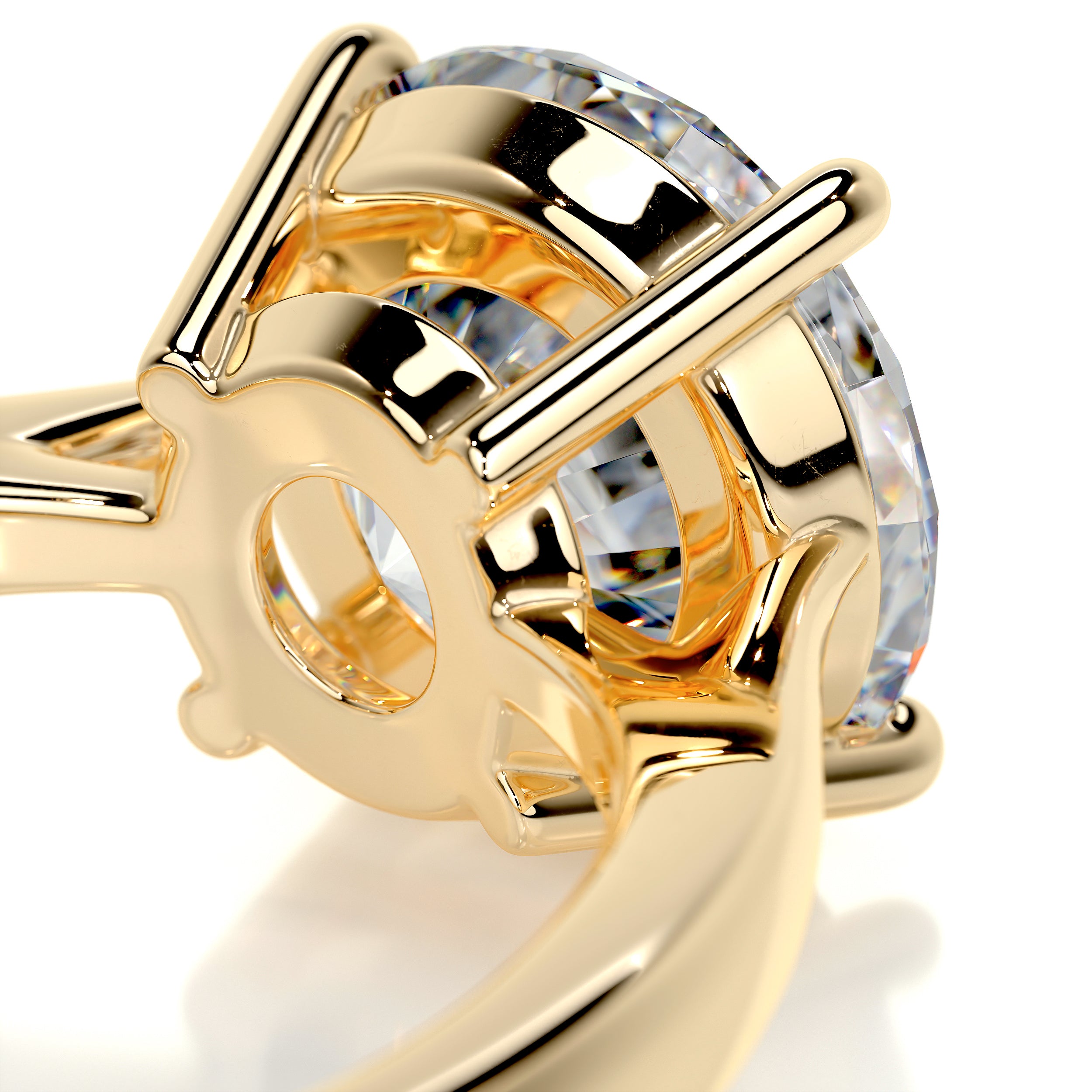 Kate Moissanite Ring -18K Yellow Gold