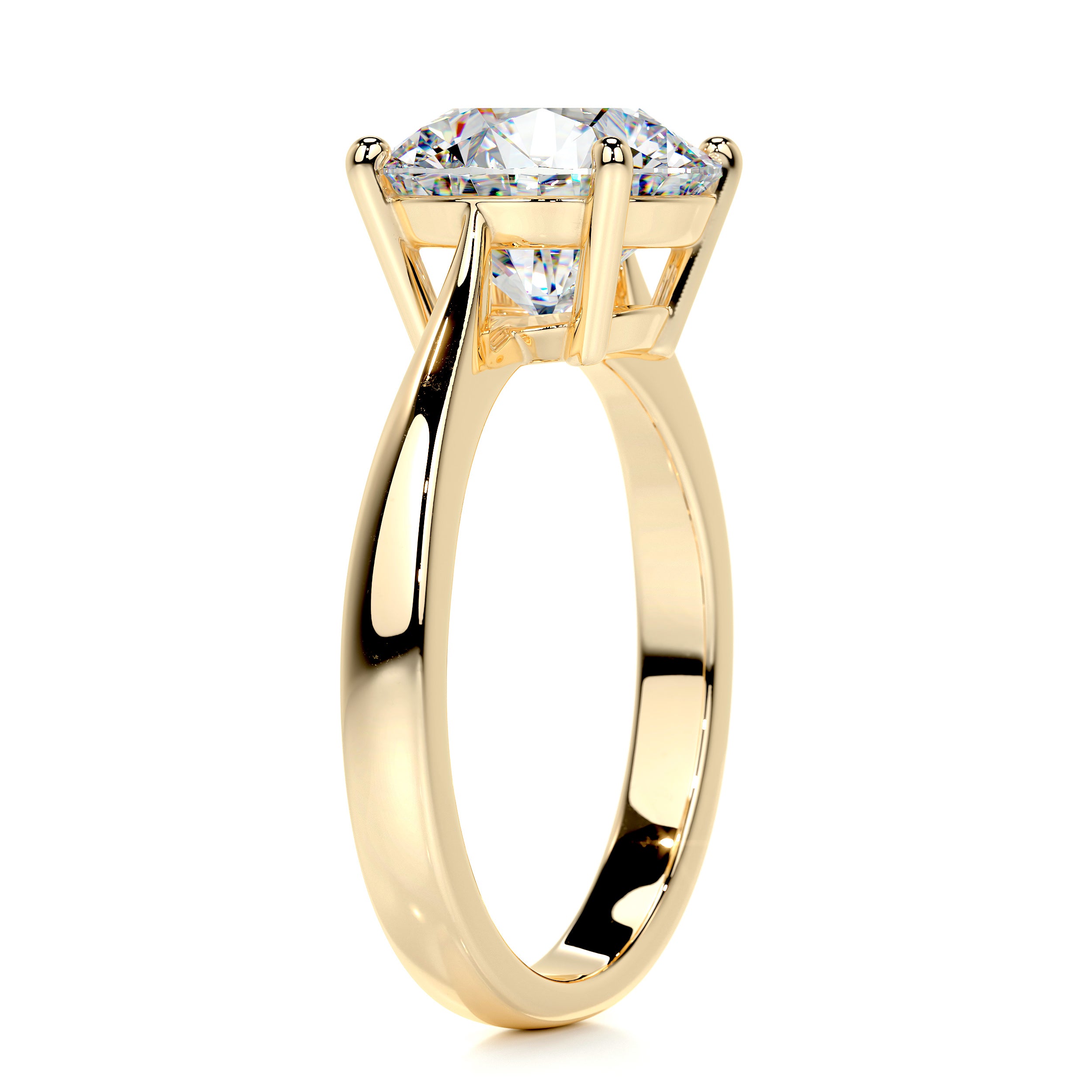 Kate Moissanite Ring -18K Yellow Gold