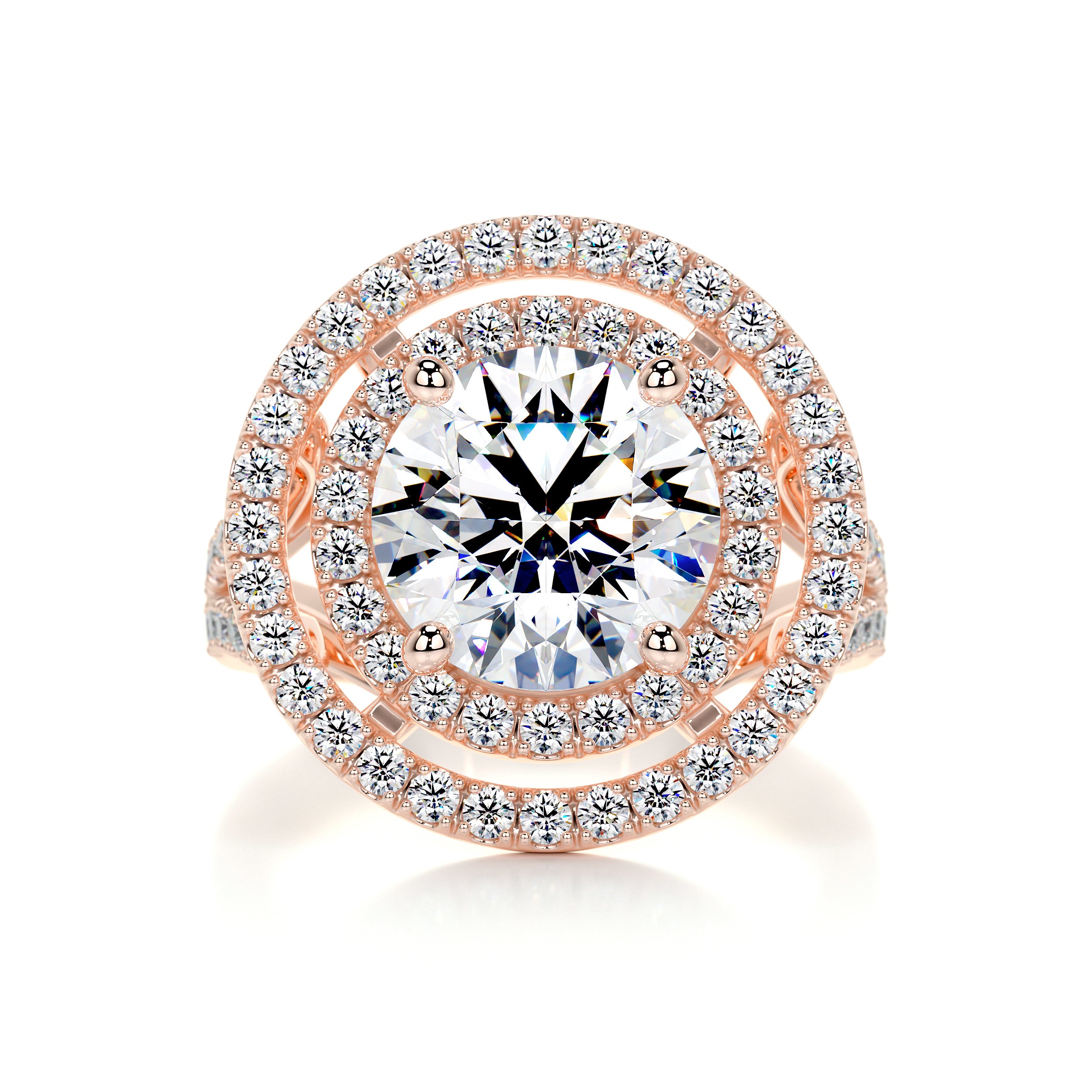 Naomi Moissanite & Diamond Ring -14K Rose Gold