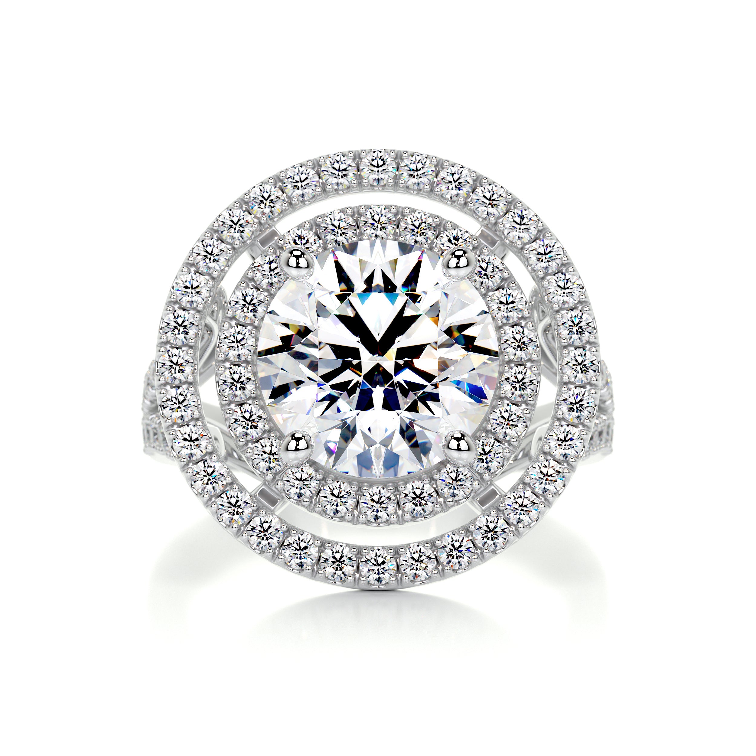 Naomi Moissanite & Diamond Ring -14K White Gold