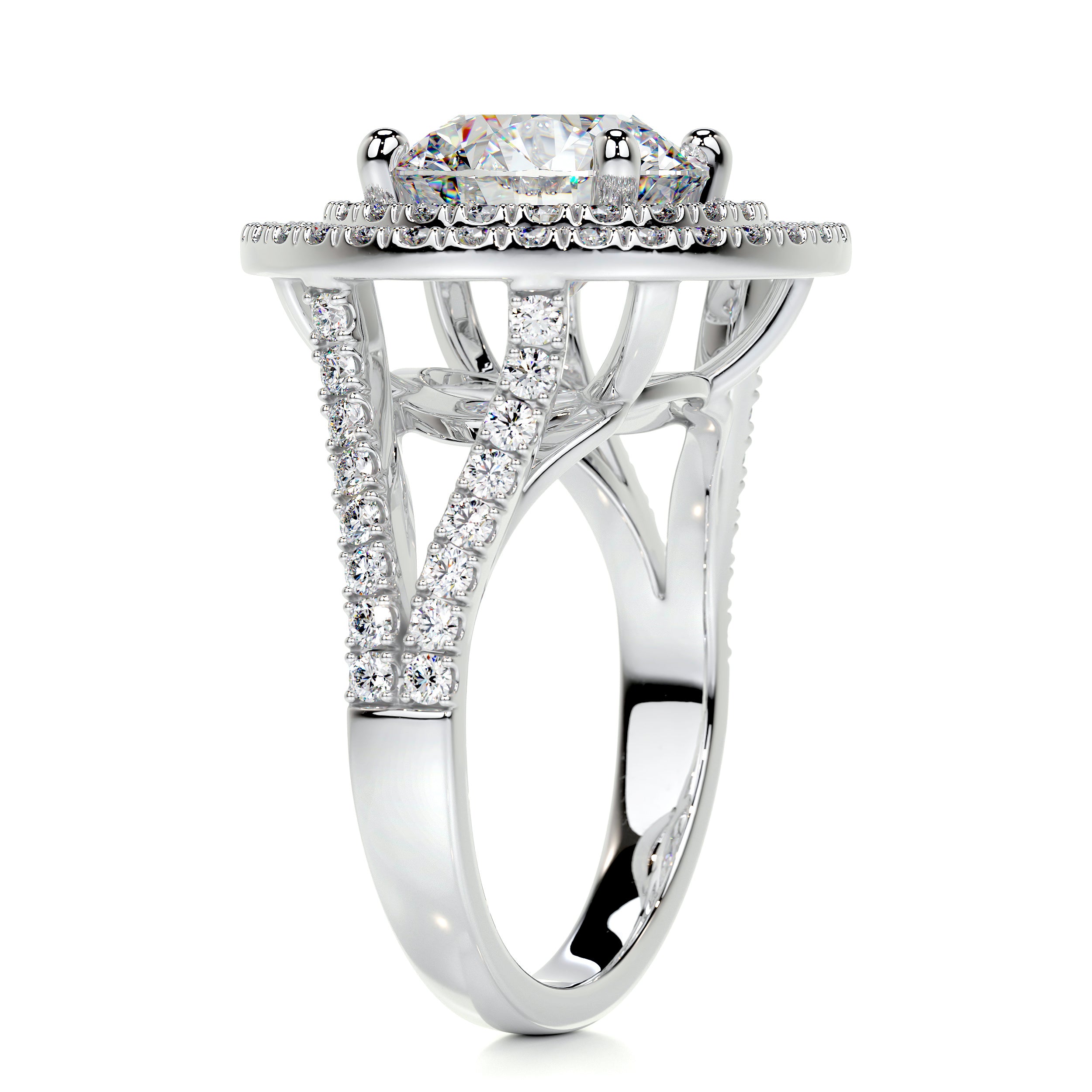 Naomi Moissanite & Diamonds Ring -Platinum