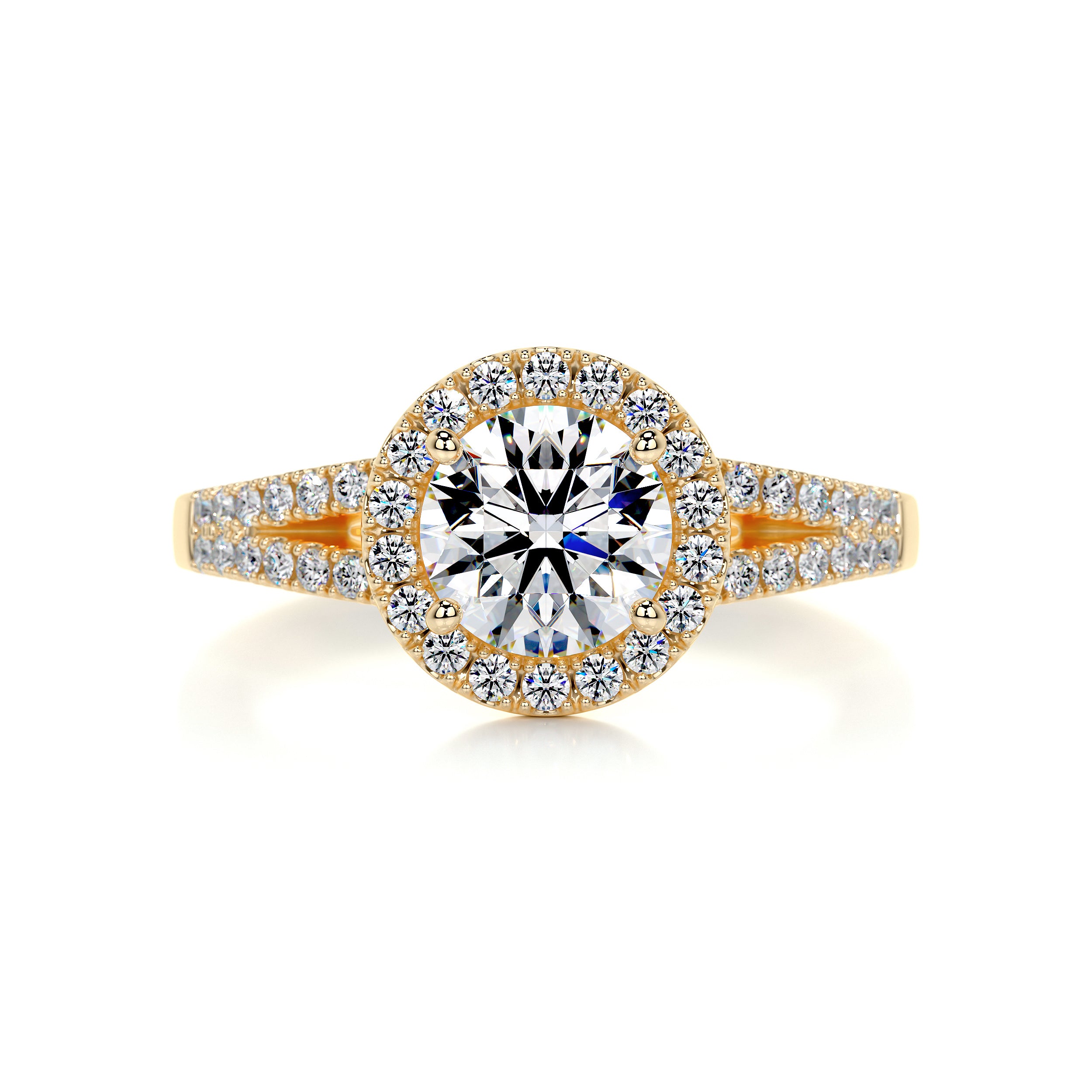 Hazel Moissanite & Diamond Ring -18K Yellow Gold