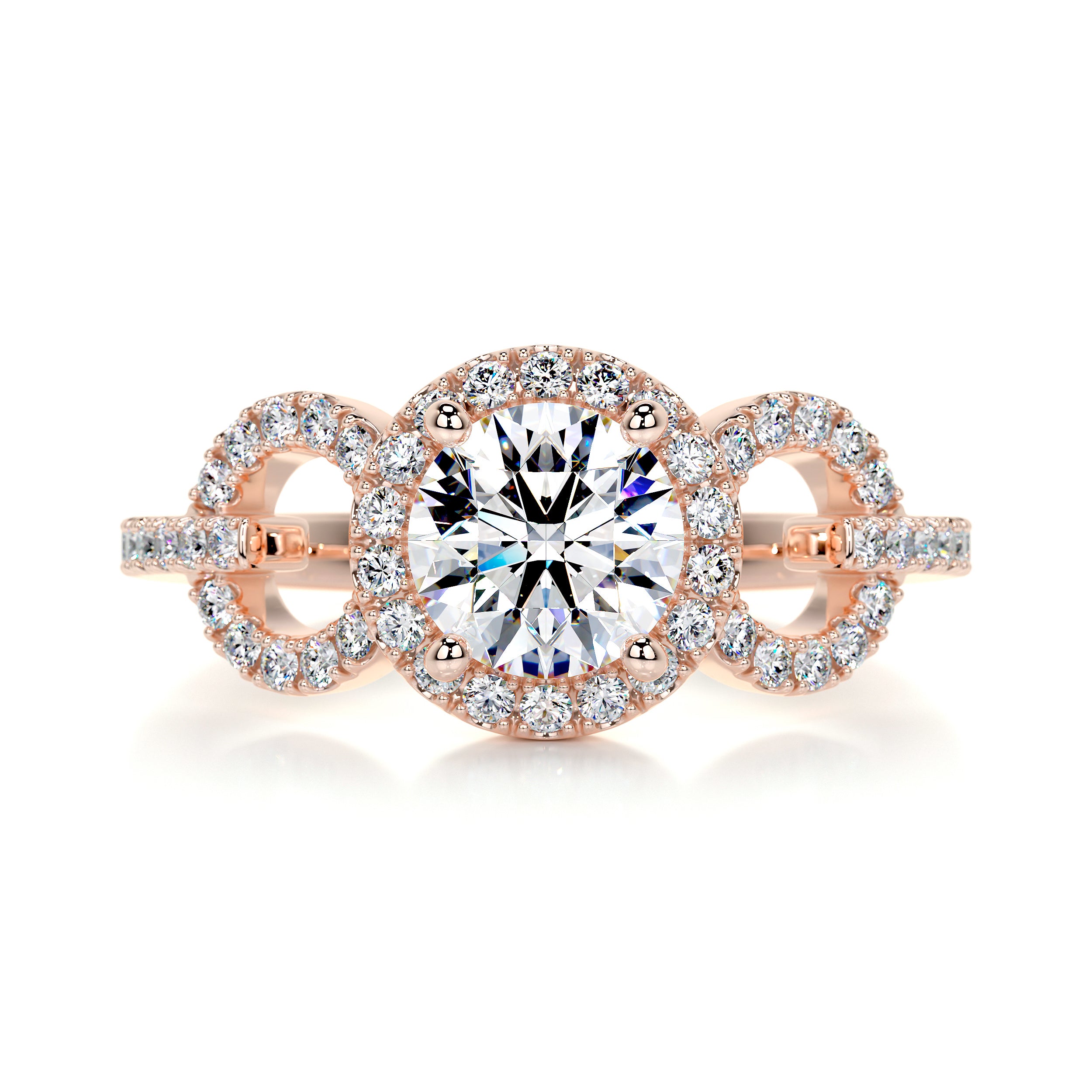 Elize Moissanite & Diamond Ring -14K Rose Gold