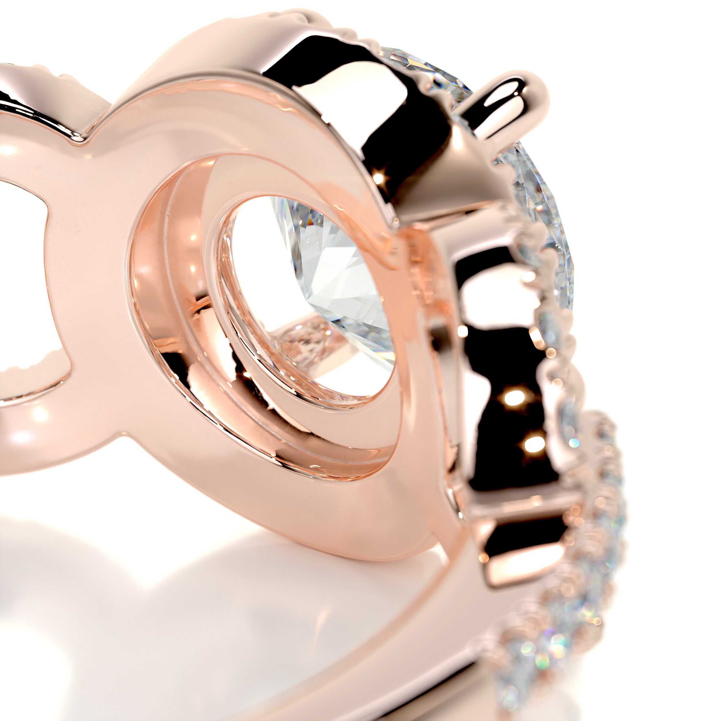 Elize Moissanite & Diamond Ring -14K Rose Gold