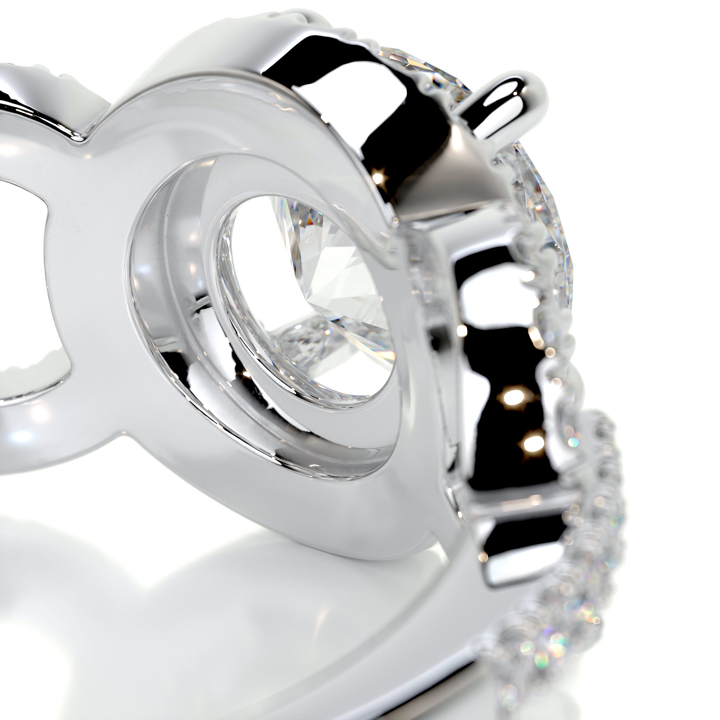 Elize Moissanite & Diamonds Ring -14K White Gold