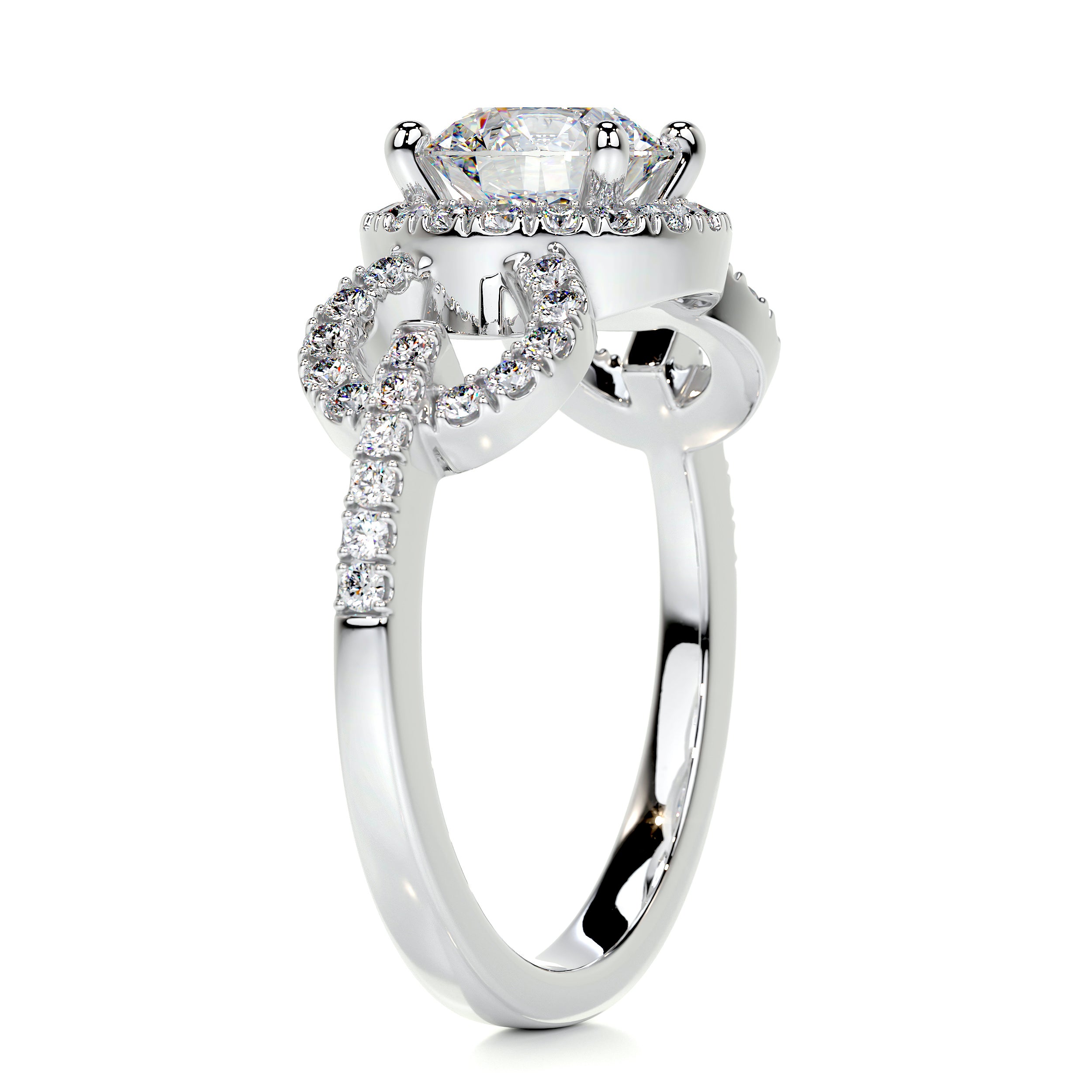 Elize Moissanite & Diamond Ring -14K White Gold