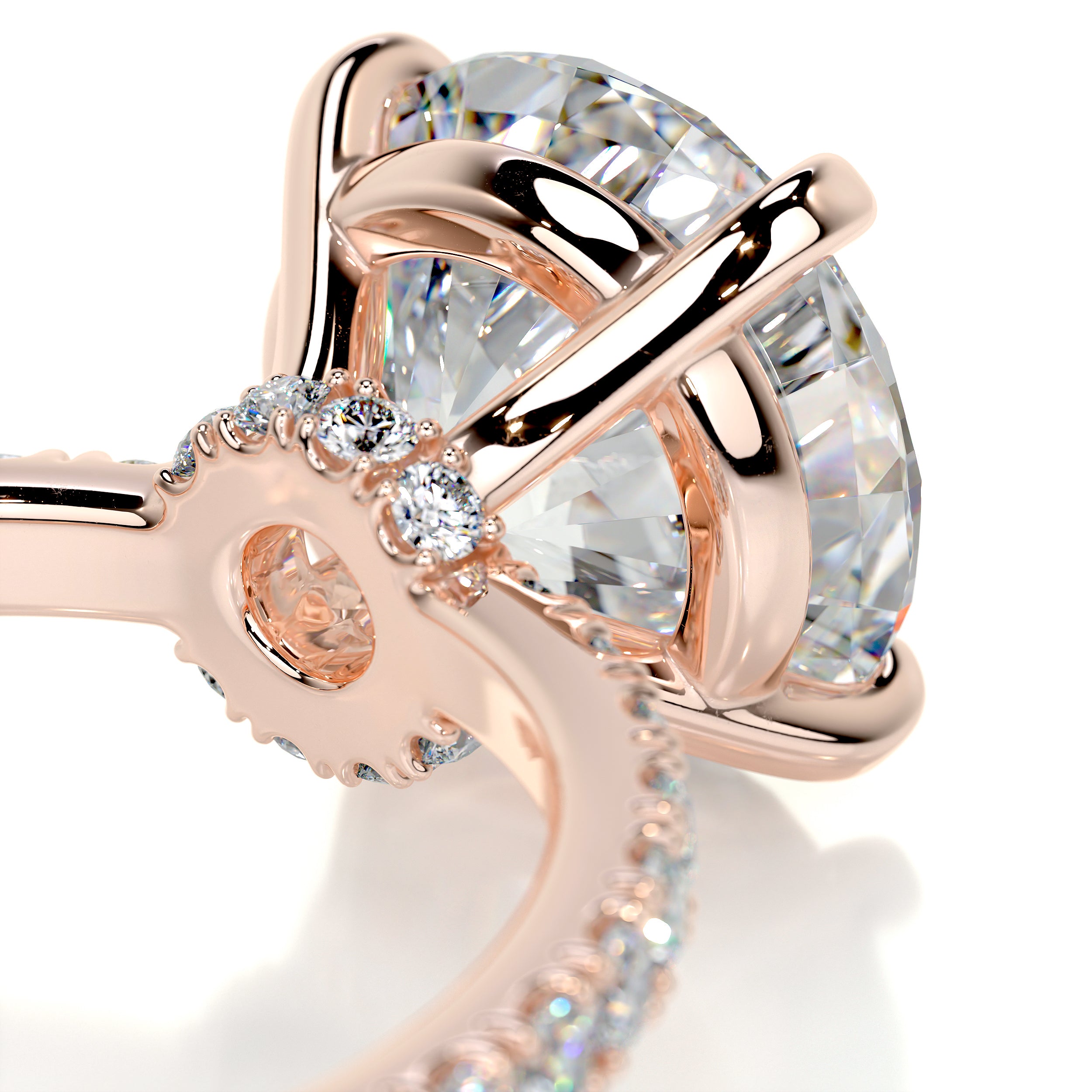 Eleanor Moissanite & Diamond Ring -14K Rose Gold