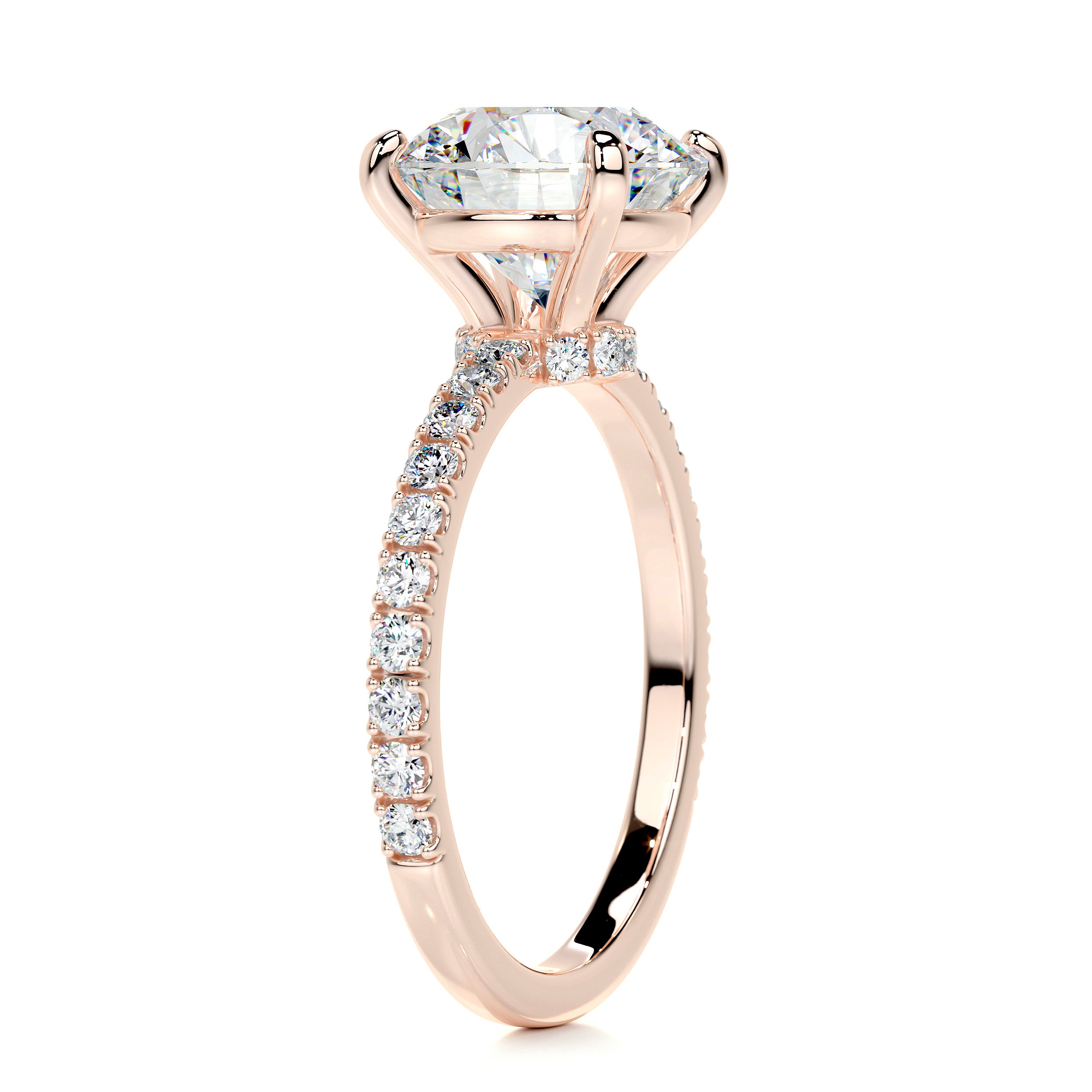 Eleanor Moissanite & Diamond Ring -14K Rose Gold