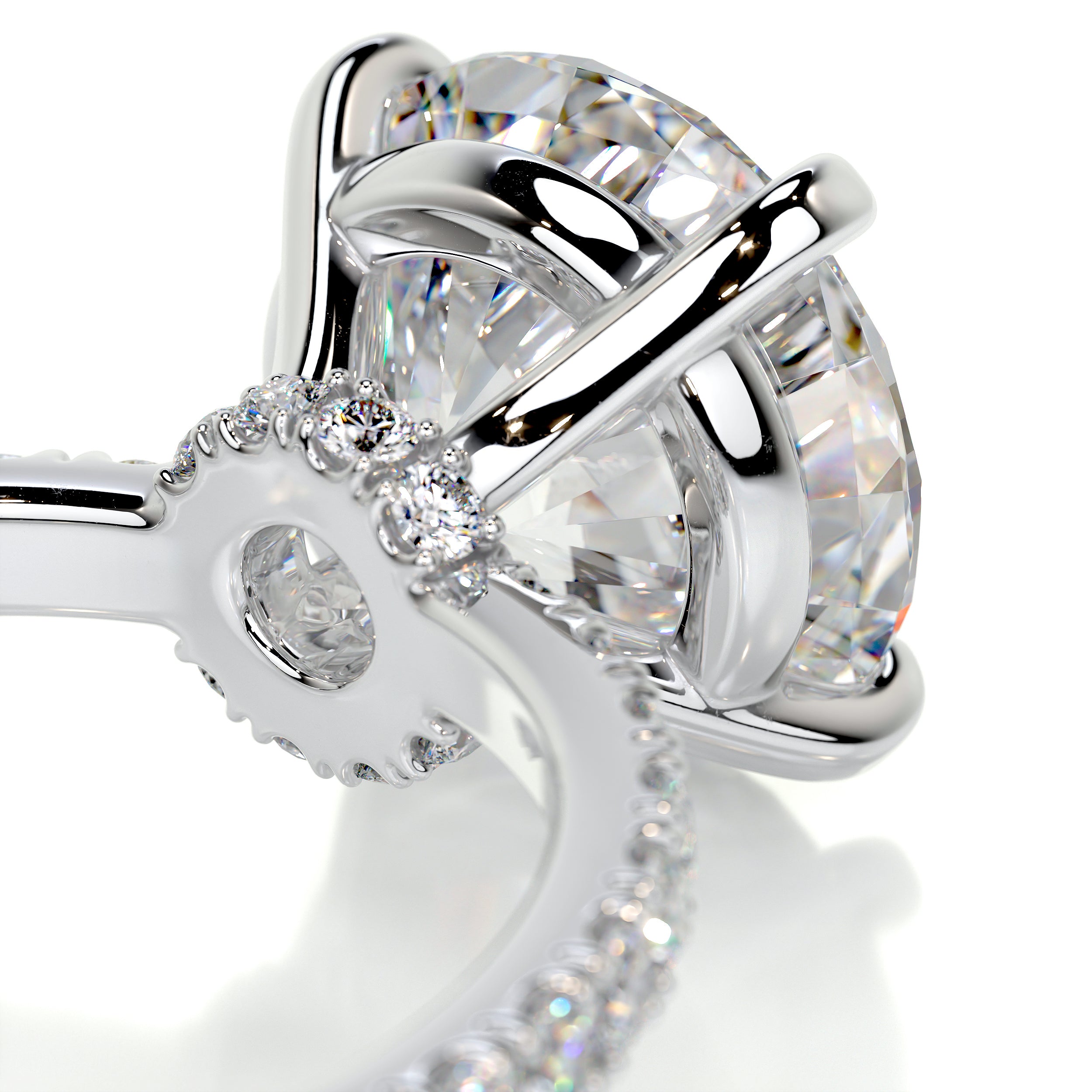 Eleanor Moissanite & Diamonds Ring -18K White Gold