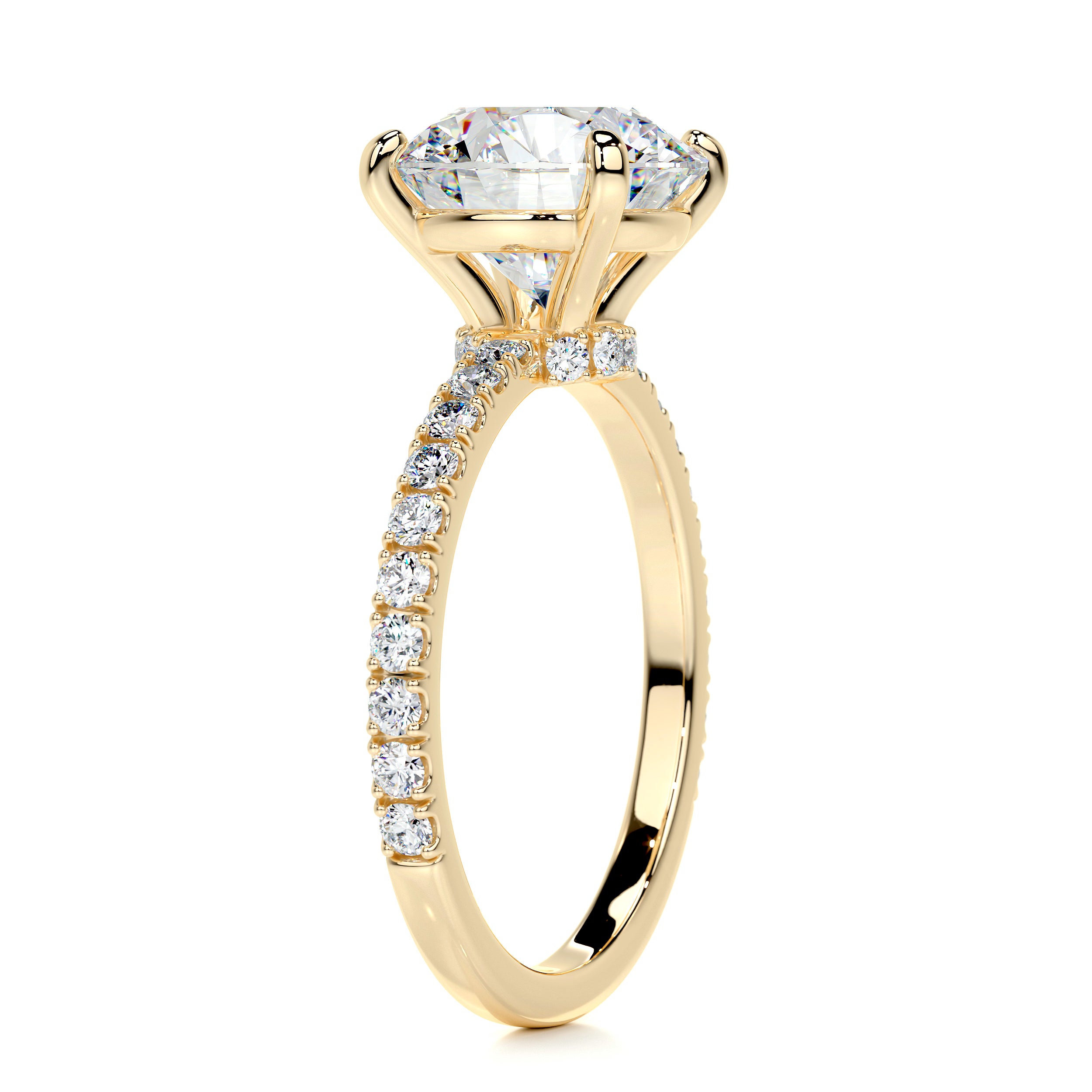Eleanor Moissanite & Diamonds Ring -18K Yellow Gold