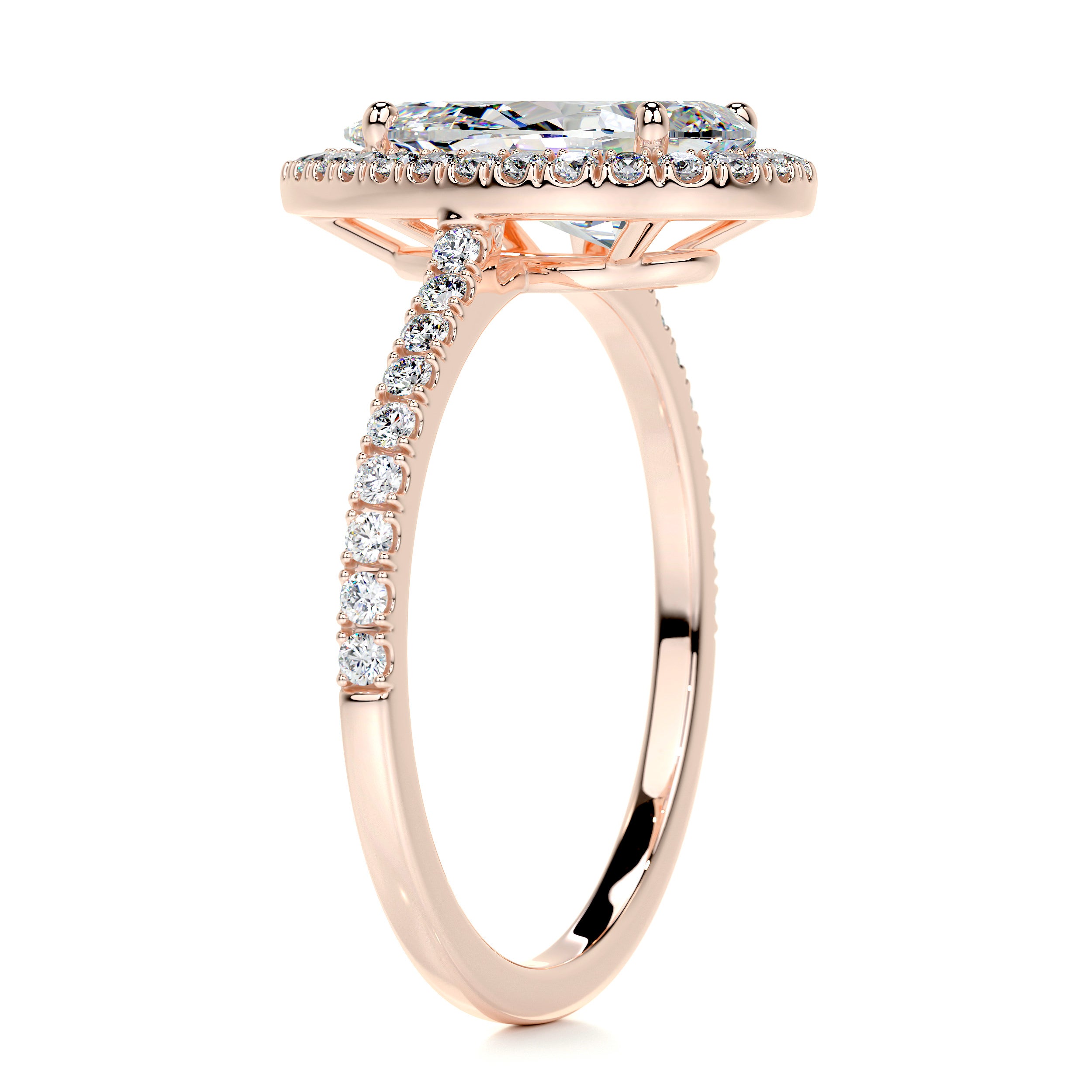 Sophia Moissanite & Diamond Ring -14K Rose Gold