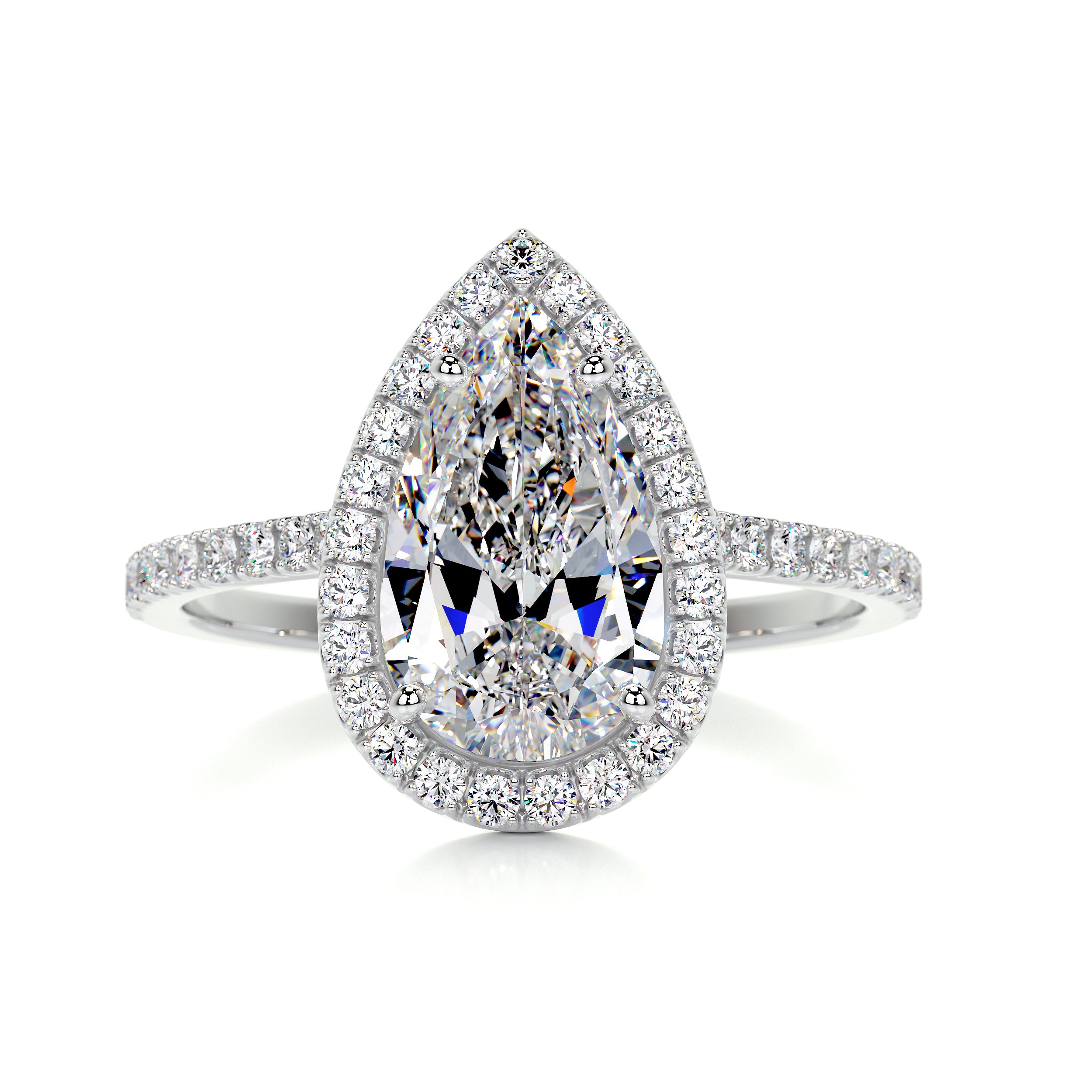 Sophia Moissanite & Diamonds Ring -14K White Gold
