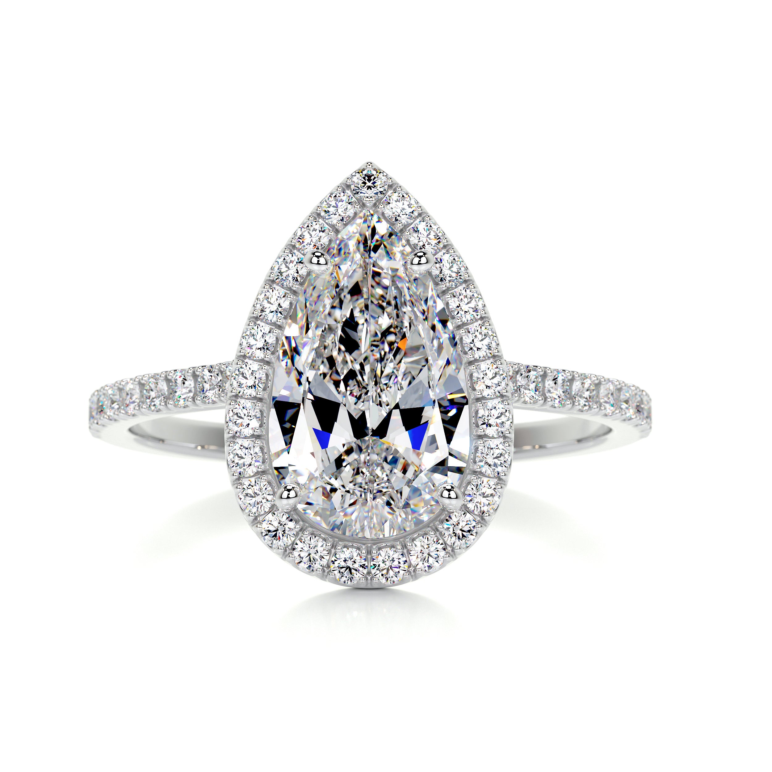 Sophia Moissanite & Diamond Ring -14K White Gold