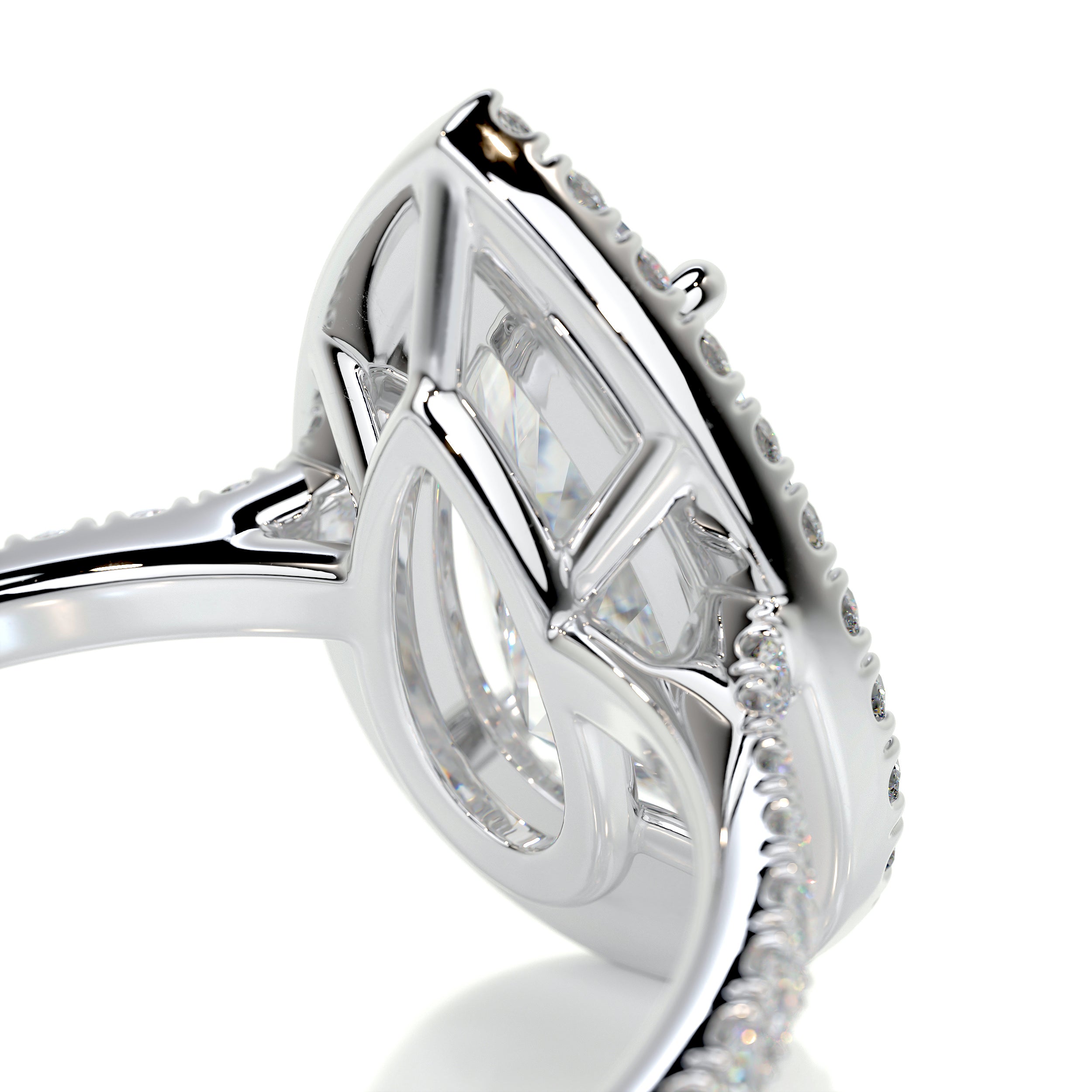 Sophia Moissanite & Diamond Ring -14K White Gold