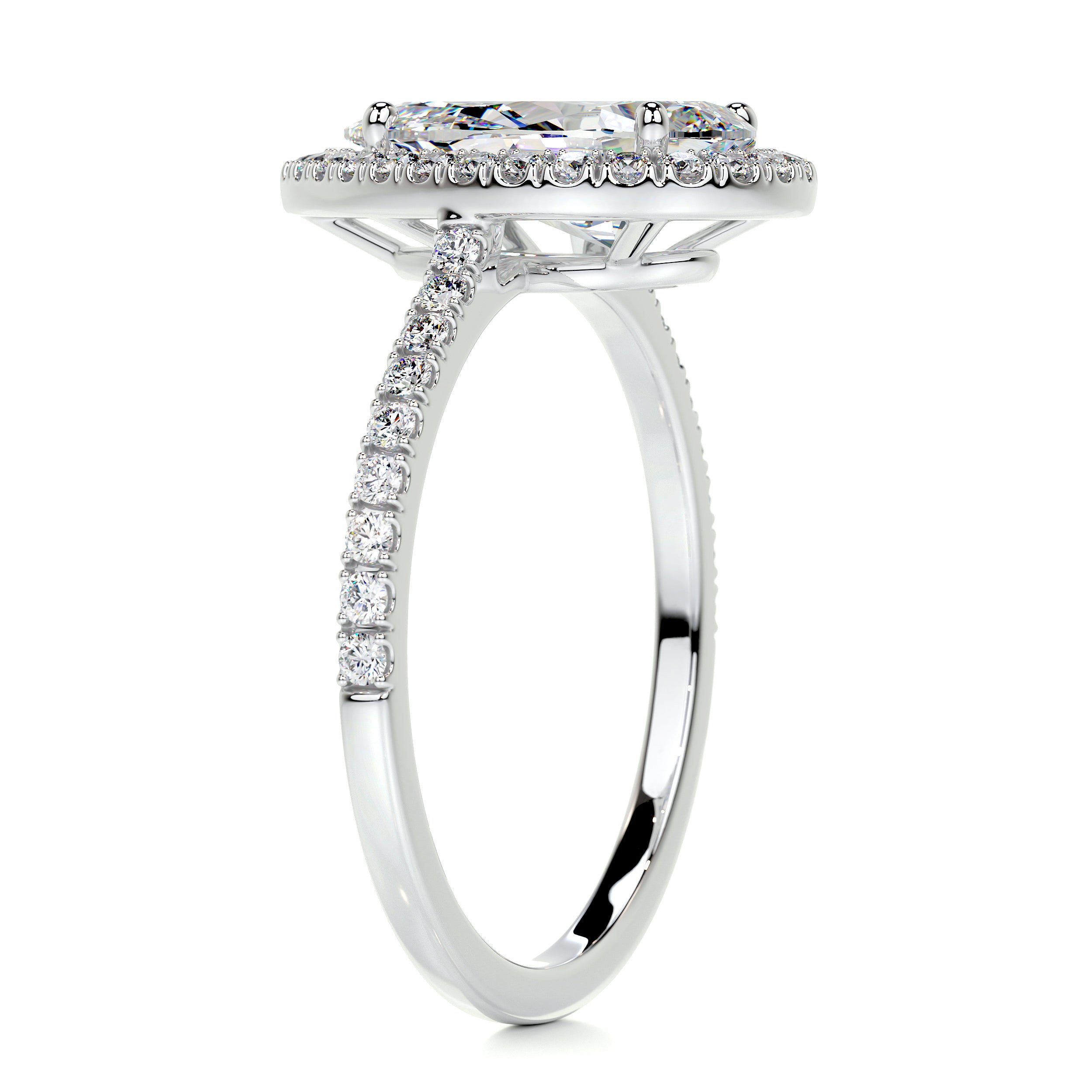 Sophia Moissanite & Diamond Ring -14K White Gold