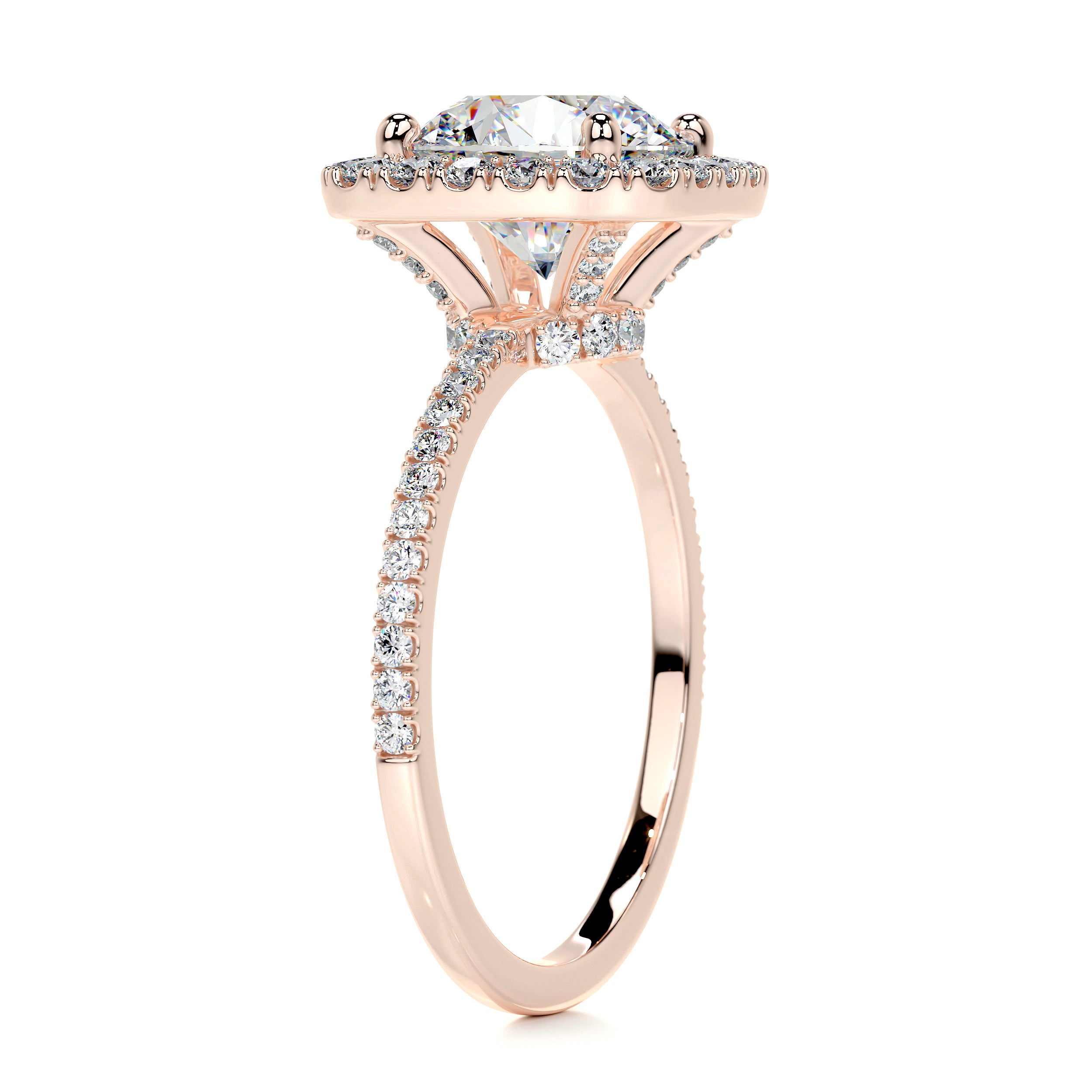 Catalina Moissanite & Diamond Ring -14K Rose Gold