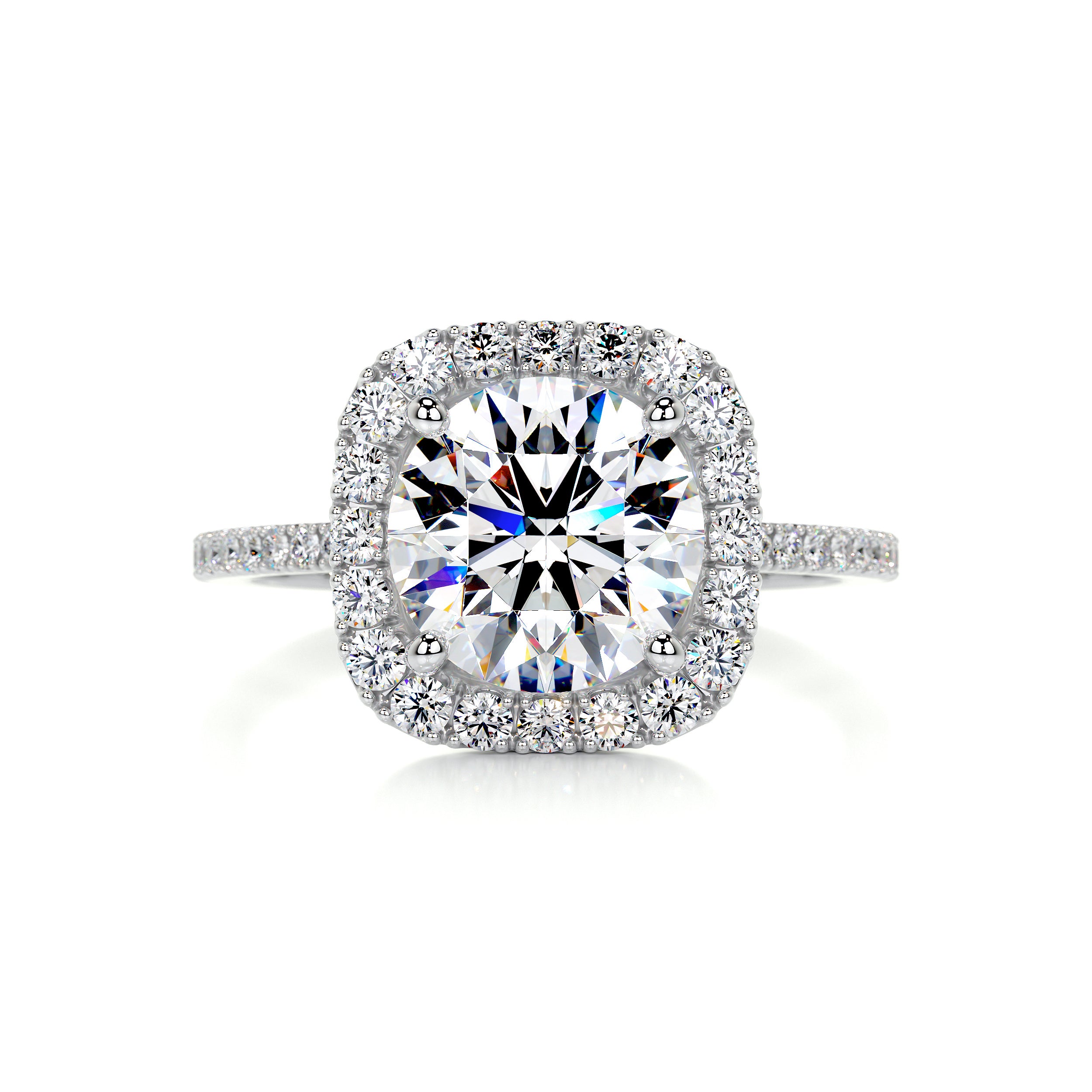 Catalina Moissanite & Diamond Ring -14K White Gold