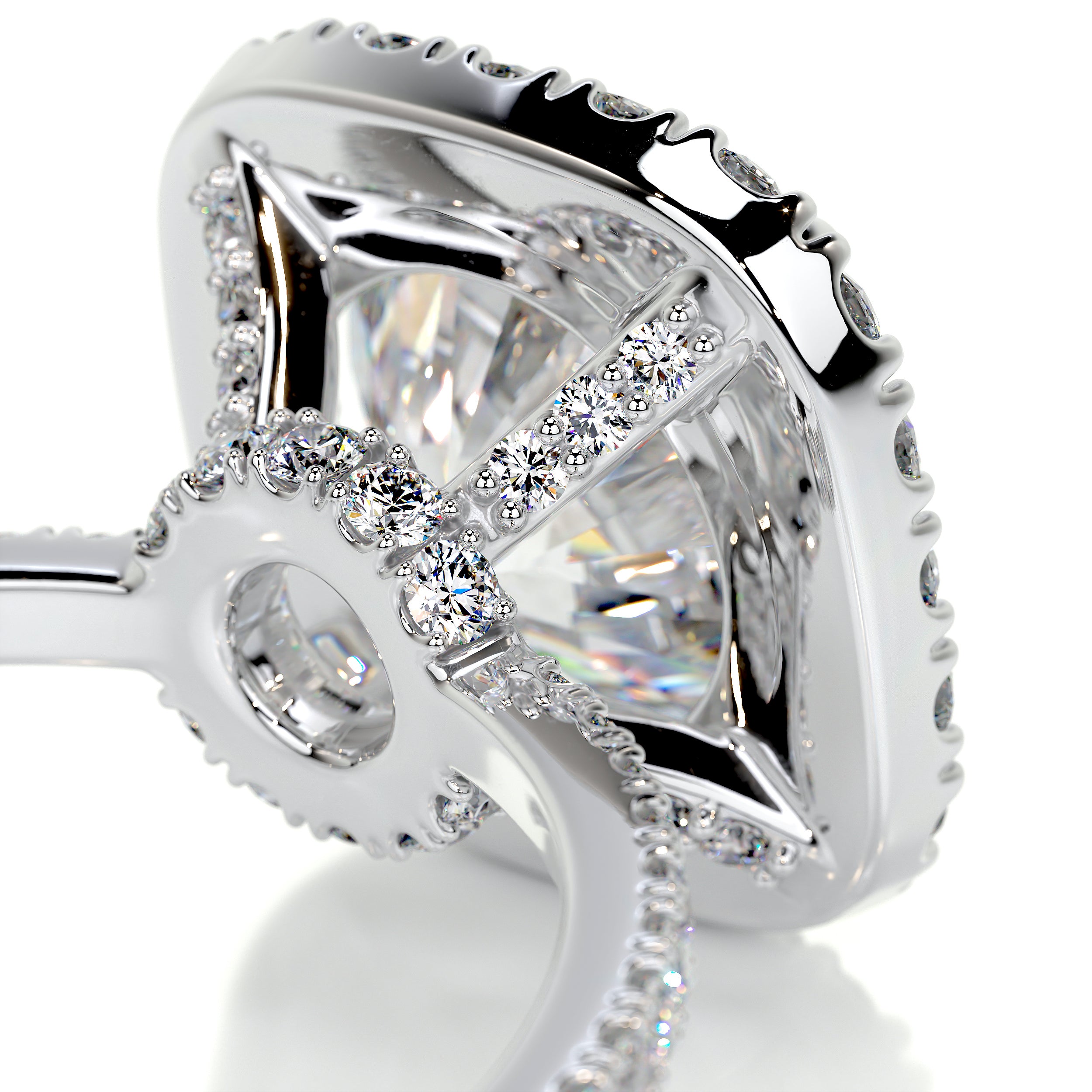 Catalina Moissanite & Diamond Ring -14K White Gold