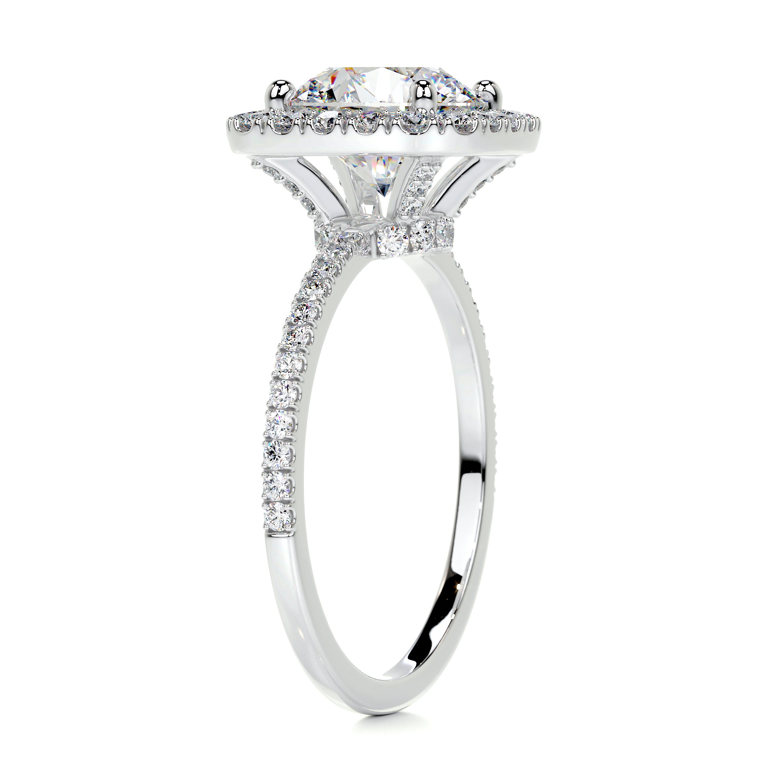 Catalina Moissanite & Diamond Ring -14K White Gold
